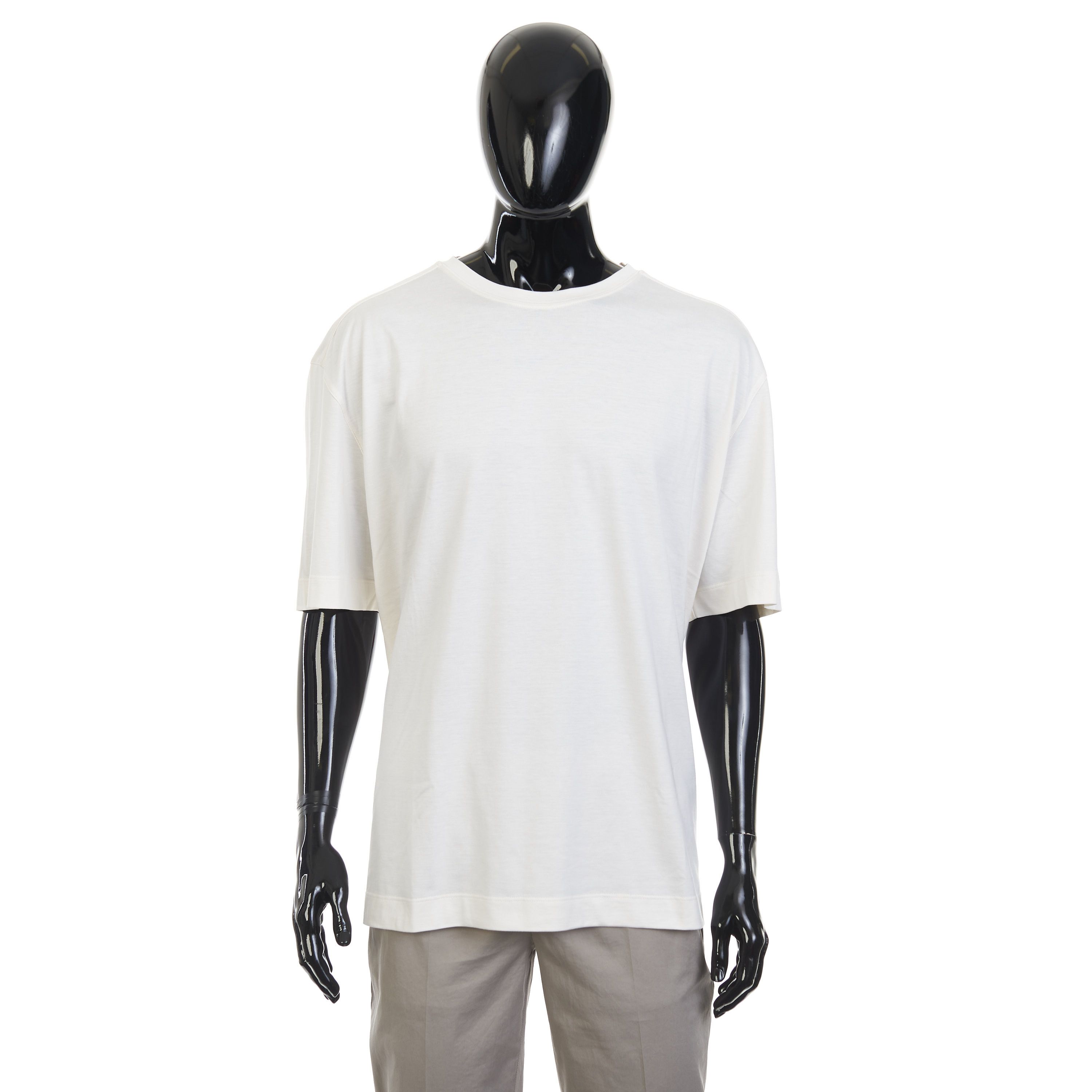 Ermenegildo Zegna White Silk & Cotton Crewneck Tshirt 3XL Size US XXL / EU 58 / 5 - 1 Thumbnail