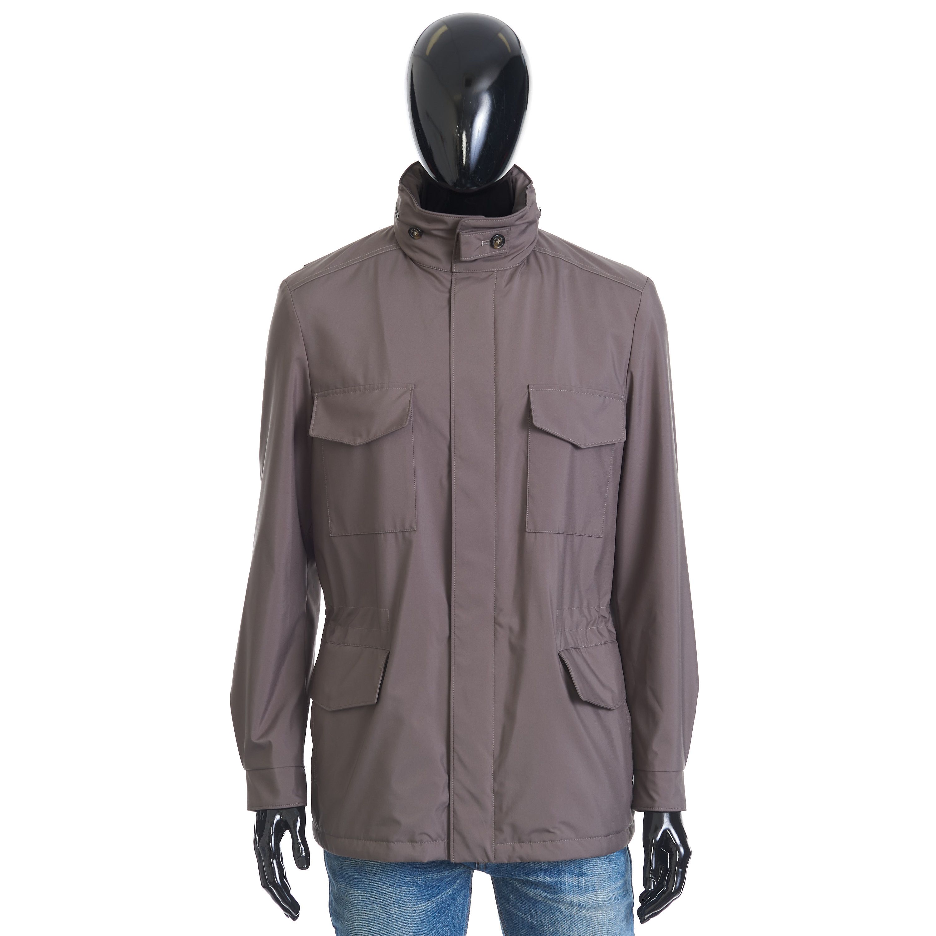 image of Loro Piana Traveller Windmate Jacket In Army Green Technical Fabric, Men's (Size XL)