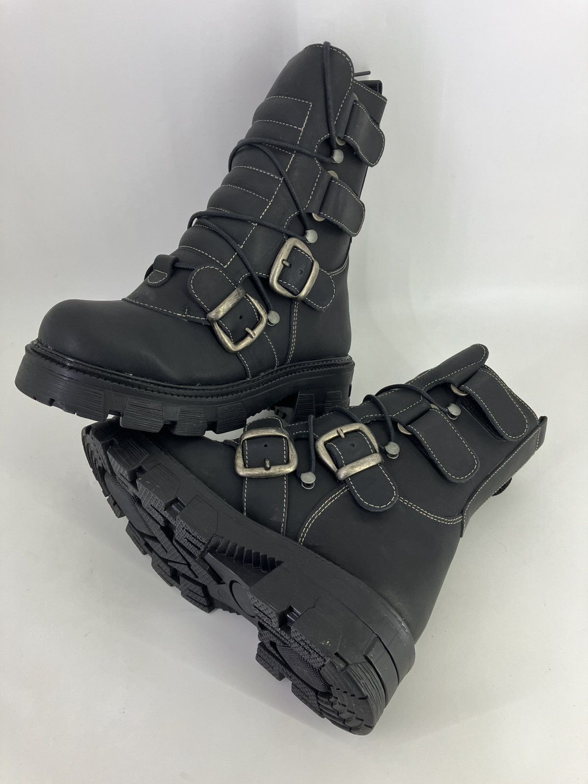 Vintage D’Estaka genuine leather chunky platform ankle boots boots Size US 7 / EU 40 - 4 Thumbnail