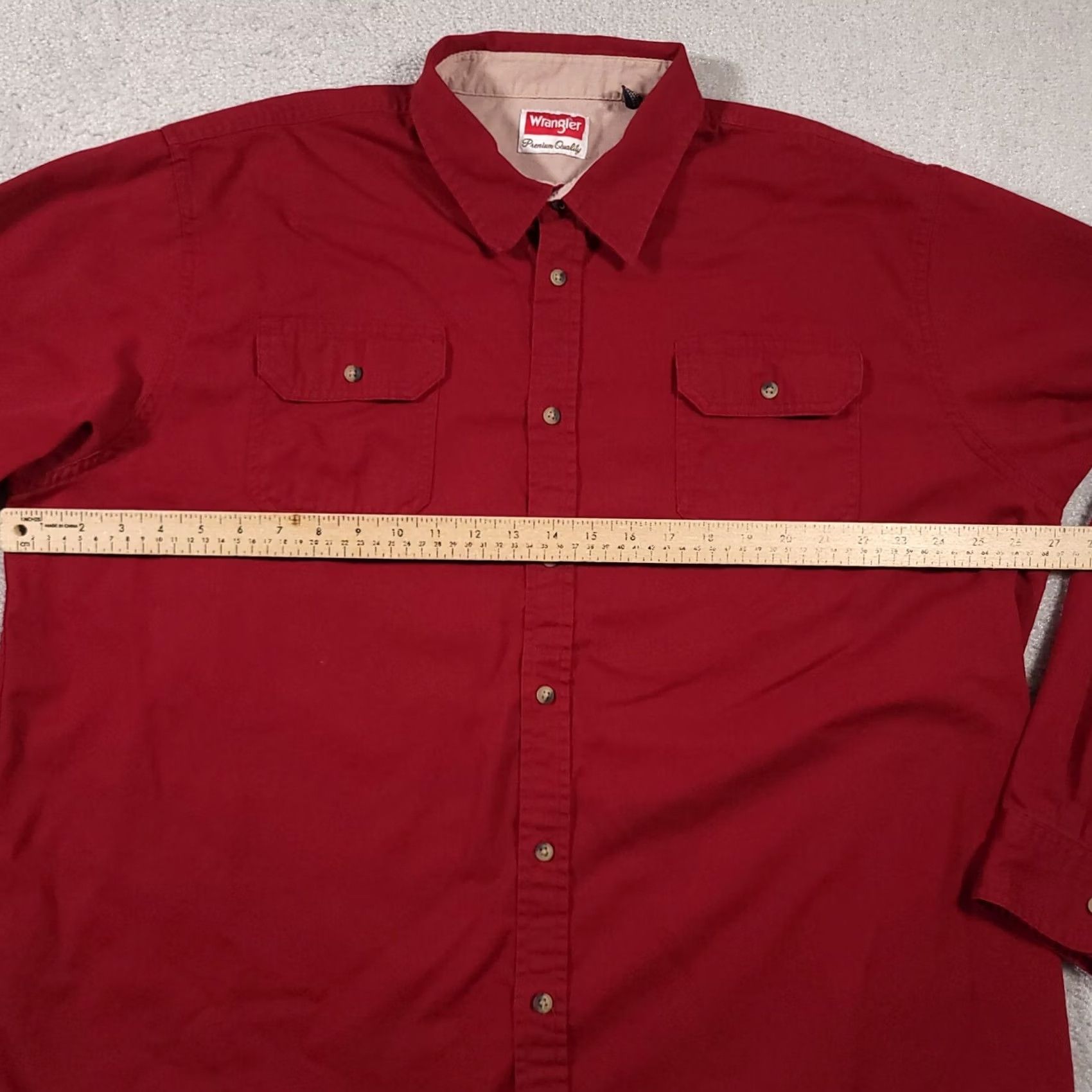 Wrangler Wrangler Shirt Mens 2XL Maroon Button Up Western Cowboy Rodeo Workwear Heavy Size US XXL / EU 58 / 5 - 6 Thumbnail