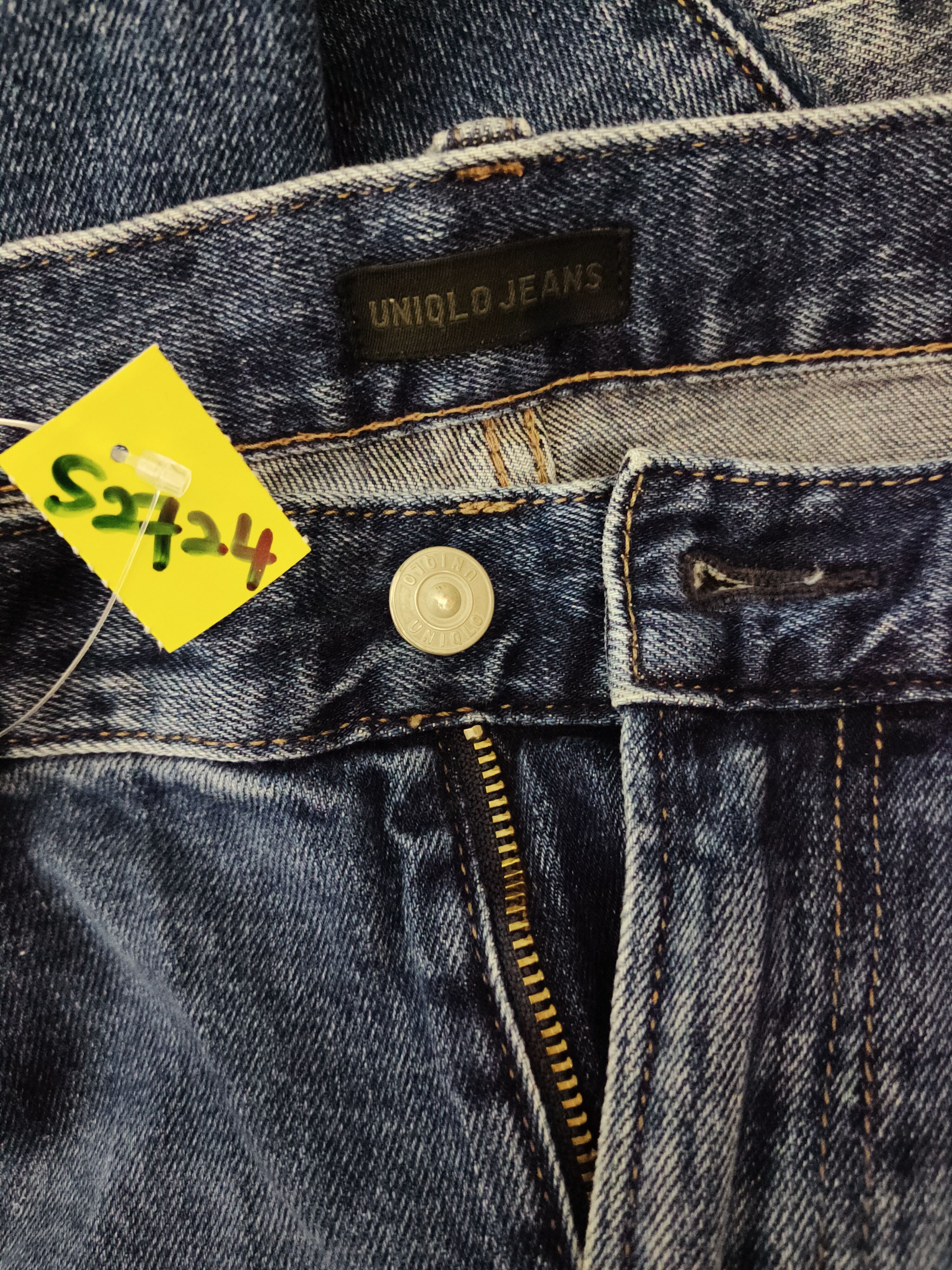 Japanese Brand Uniqlo Blue Distressed Ripped Jeans #S2724 Size US 35 - 17 Thumbnail