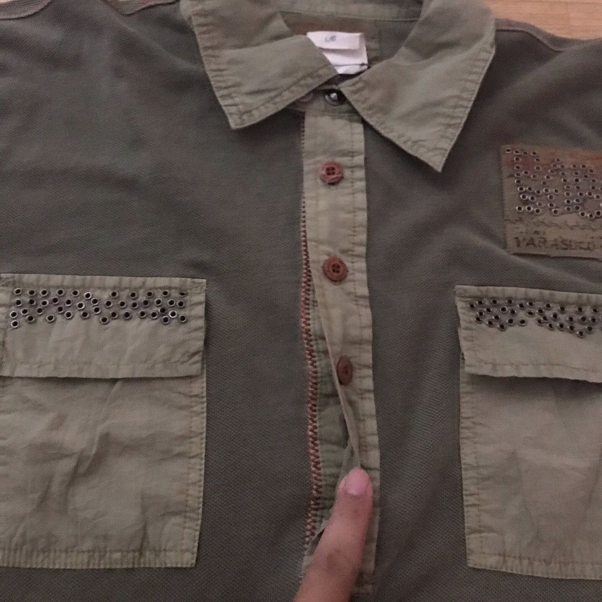 Parasuco × Vintage Parasuco Parabuco japan Denim Green long sleeve canvas polo Size US L / EU 52-54 / 3 - 7 Thumbnail