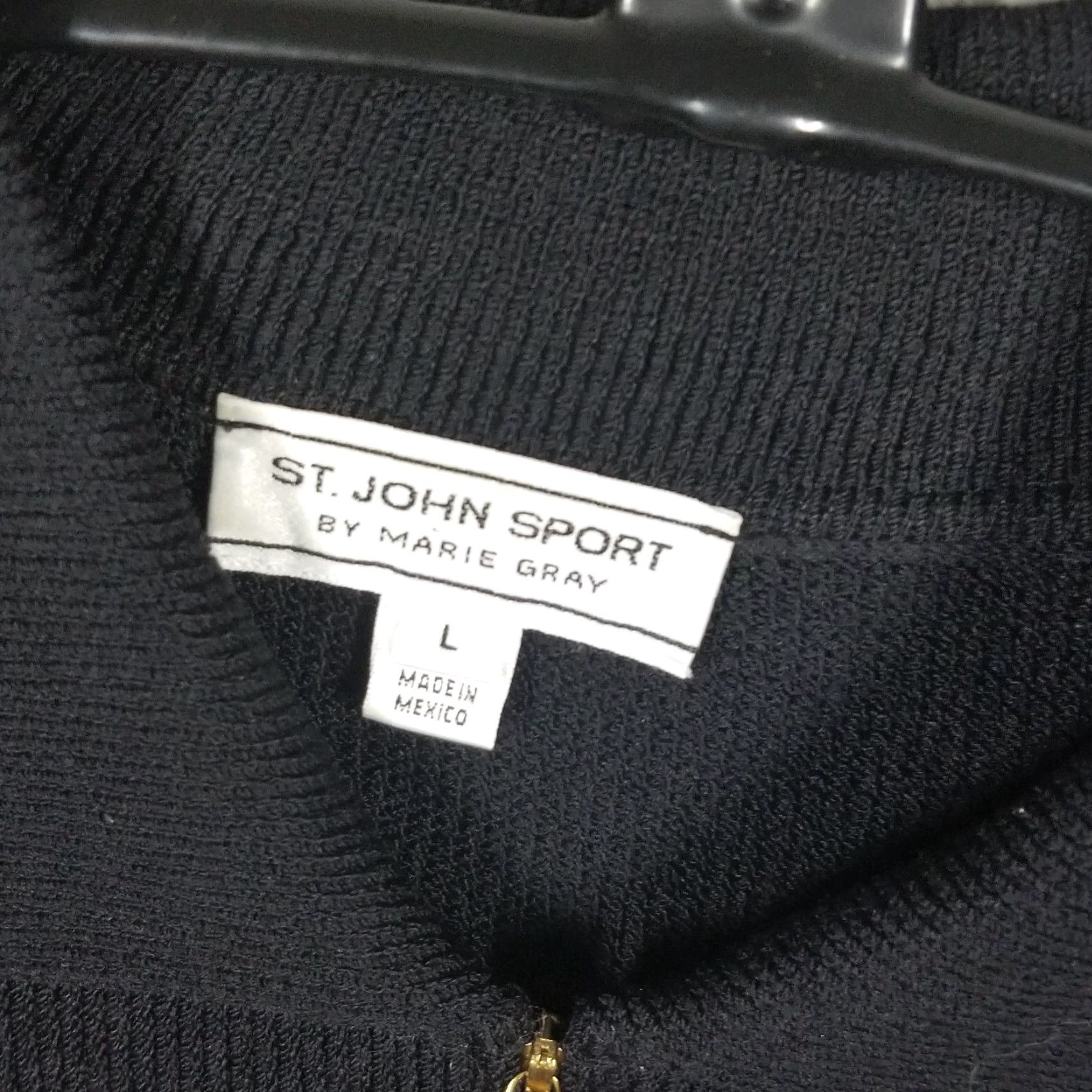 St. John VINTAGE St. John Sport Women Large Wool Blend Full-Zip Jacket Geometric Black Fall Winter Size L / US 10 / IT 46 - 4 Thumbnail