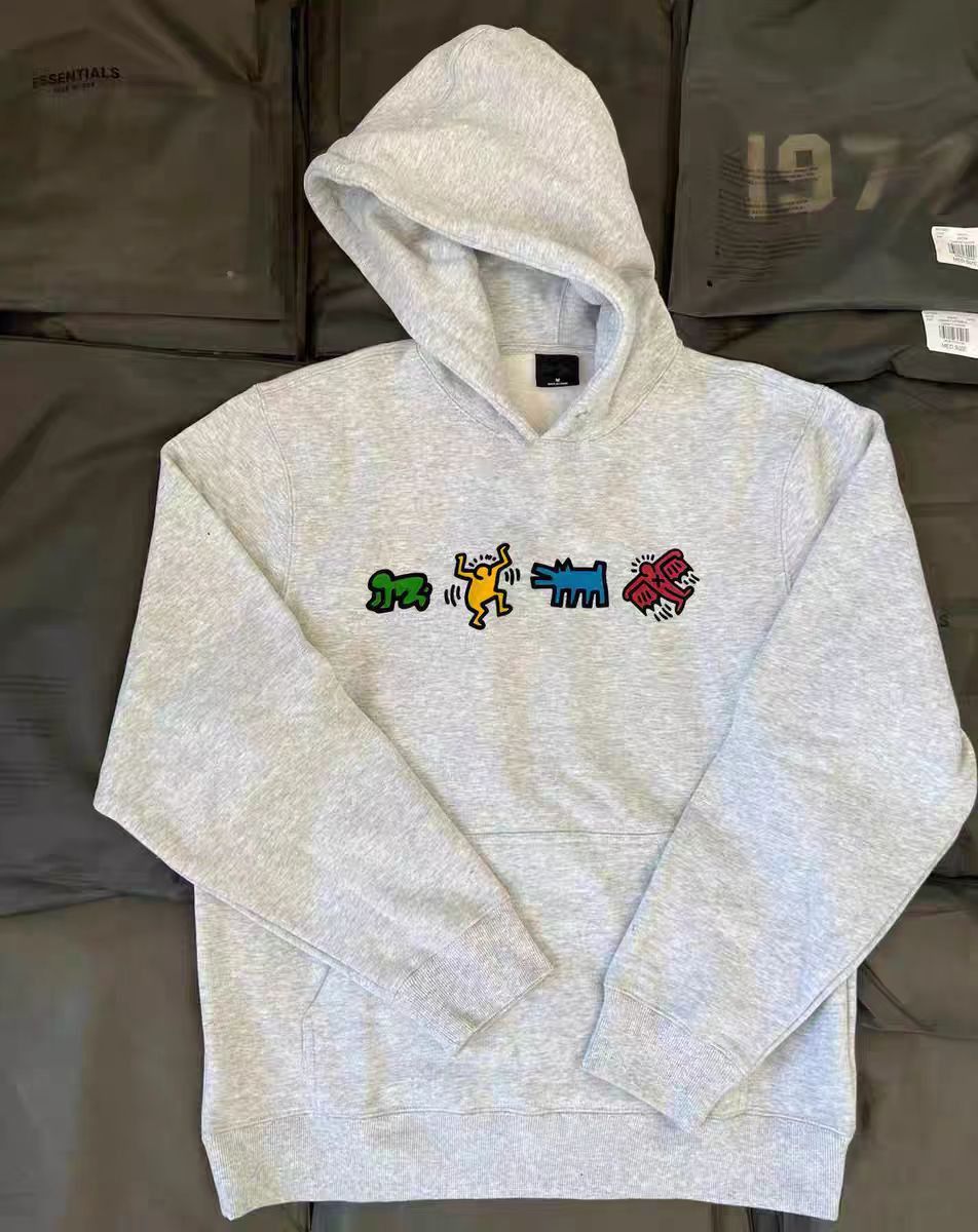 Japanese Brand × Vintage Gray street retro cartoon print loose hoodie Size US L / EU 52-54 / 3 - 1 Thumbnail