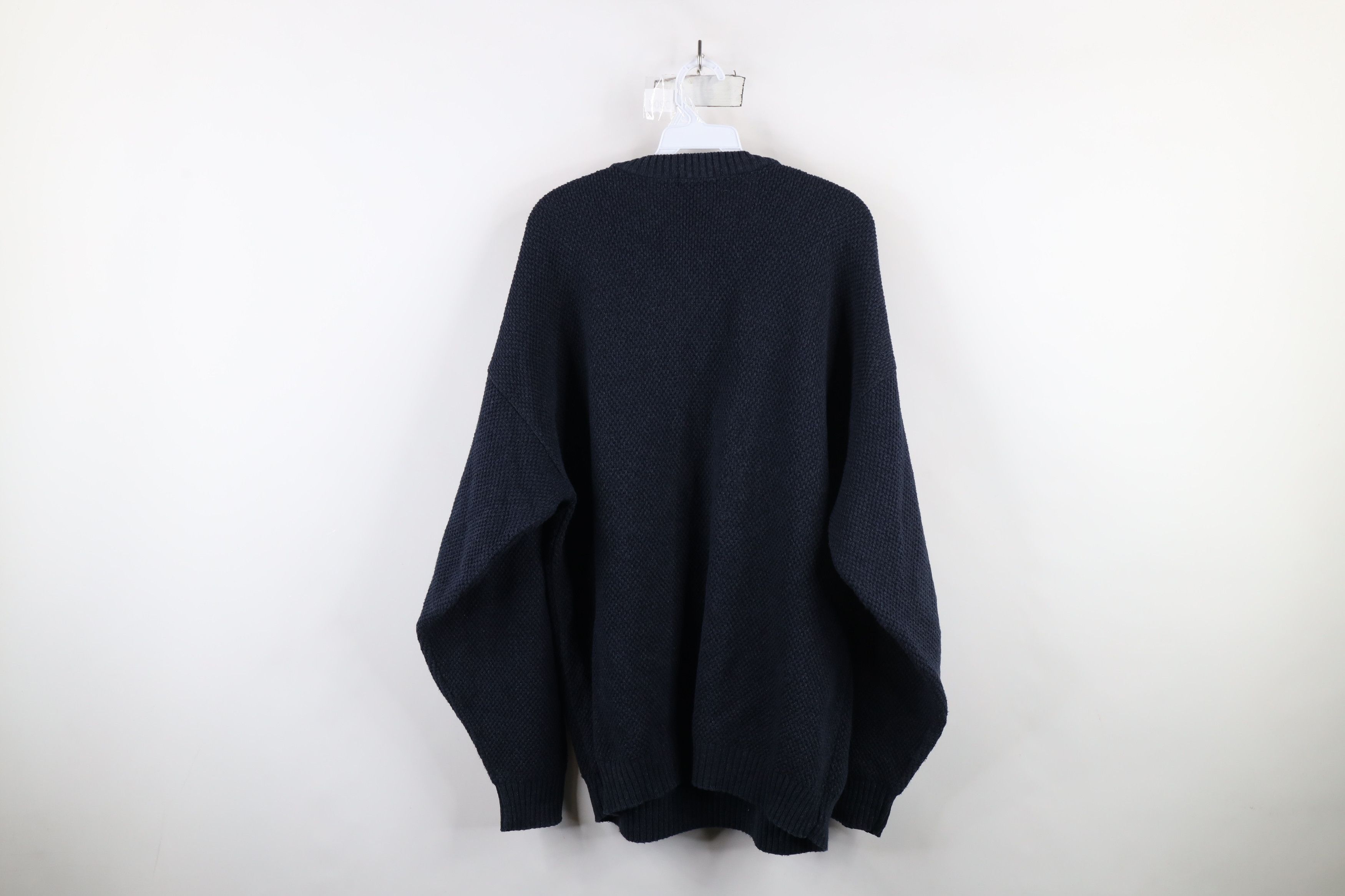 Vintage Vintage 90s Streetwear Waffle Knit Henley Sweater Blue USA Size US XL / EU 56 / 4 - 8 Thumbnail