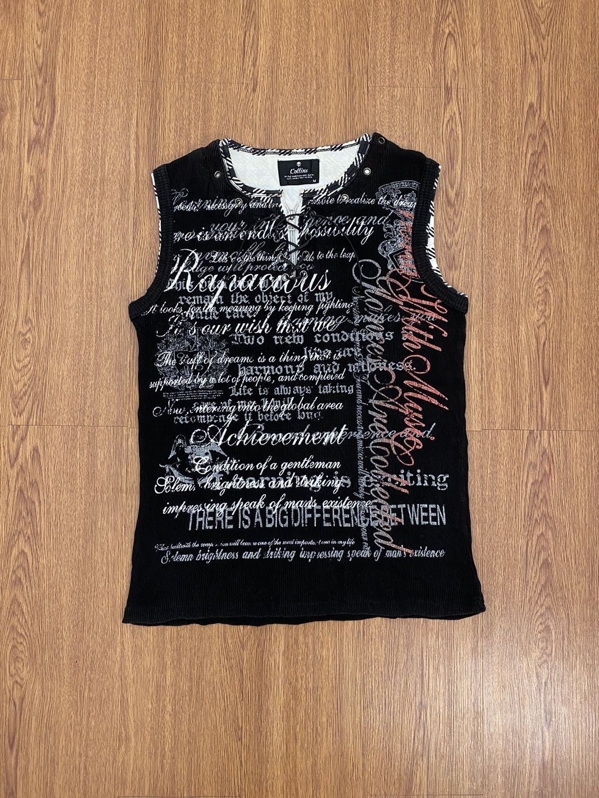 If Six Was Nine Collins poem laces up sleeveless Size US M / EU 48-50 / 2 - 1 Thumbnail