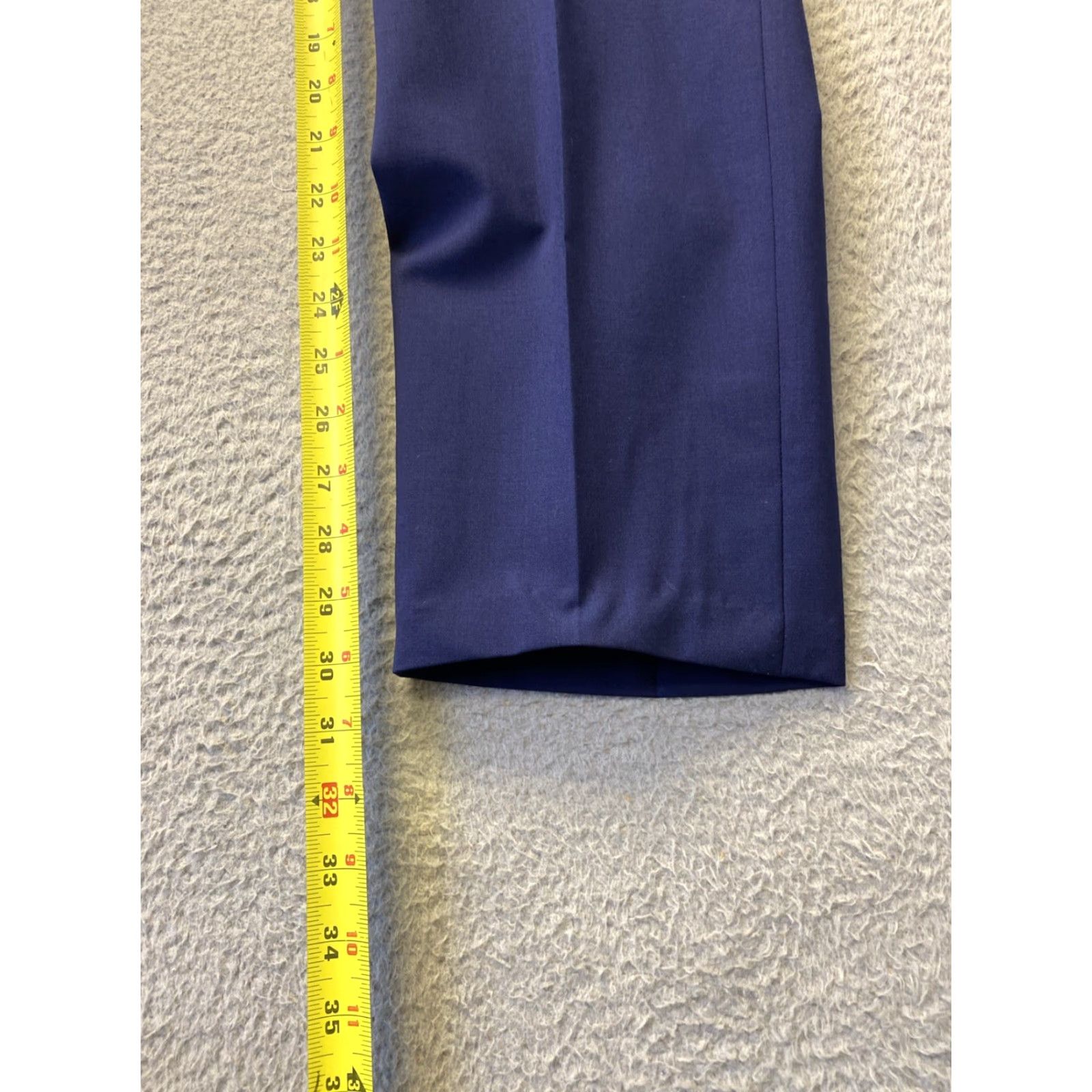 Cole Haan Cole Haan Dress Pants Mens 33x30 Navy Blue Wool Blend Flat Front Straight Slim Pockets Size US 33 - 4 Thumbnail