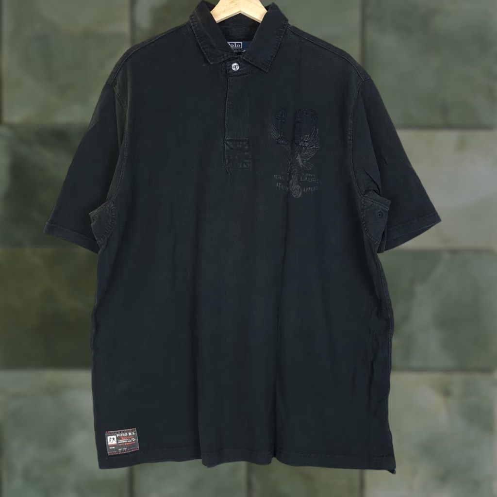 Polo Ralph Lauren VINTAGE Polo Ralph Lauren Polo Shirt Mens XL Black RL Athletic Eagle 10 Embroidered Size US XL / EU 56 / 4 - 1 Thumbnail