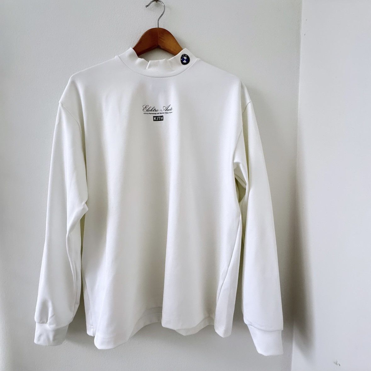 image of Bmw Long Sleeve Mock Neck in White, Men's (Size Medium)