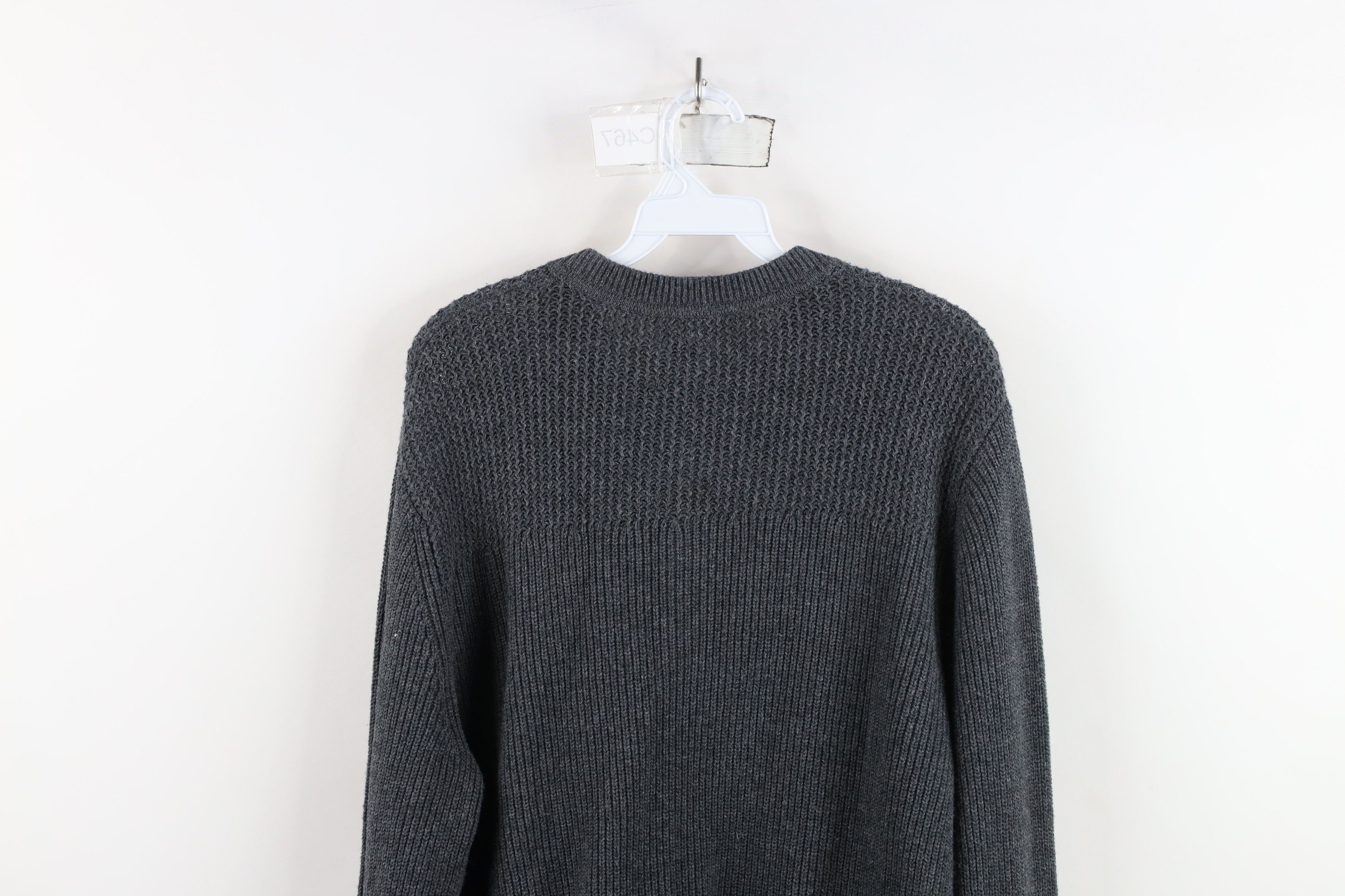 Gap × Vintage Vintage Gap Blank Cotton Ribbed Knit Henley Sweater Gray Size US M / EU 48-50 / 2 - 9 Thumbnail