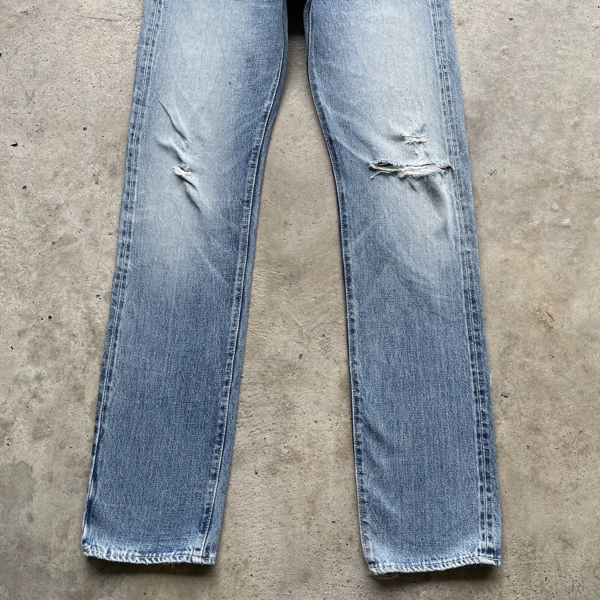 Japanese Brand Vintage StormyBlue Faded Selvedge Jeans Distressed Pants W31 Size US 31 - 4 Thumbnail