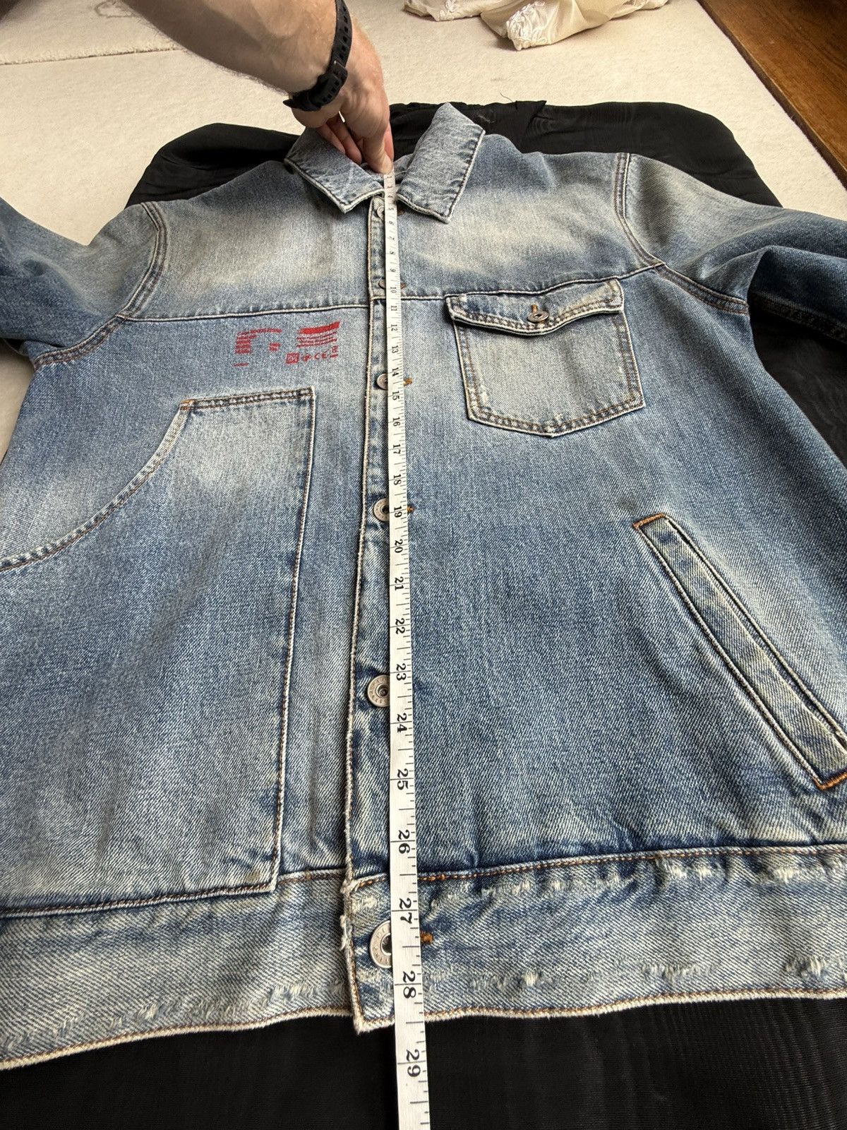 Heron Preston Heron Preston oiled distressed denim workwear trucker jacket Size US S / EU 44-46 / 1 - 5 Thumbnail