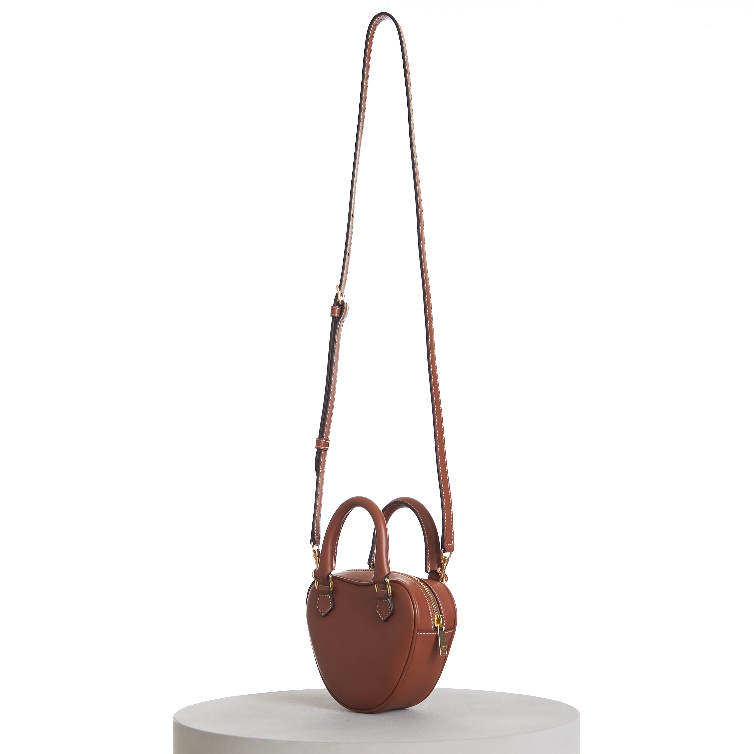 Celine Medium Celine Heart Bag In Tan Brown Smooth Leather Size ONE SIZE - 6 Thumbnail