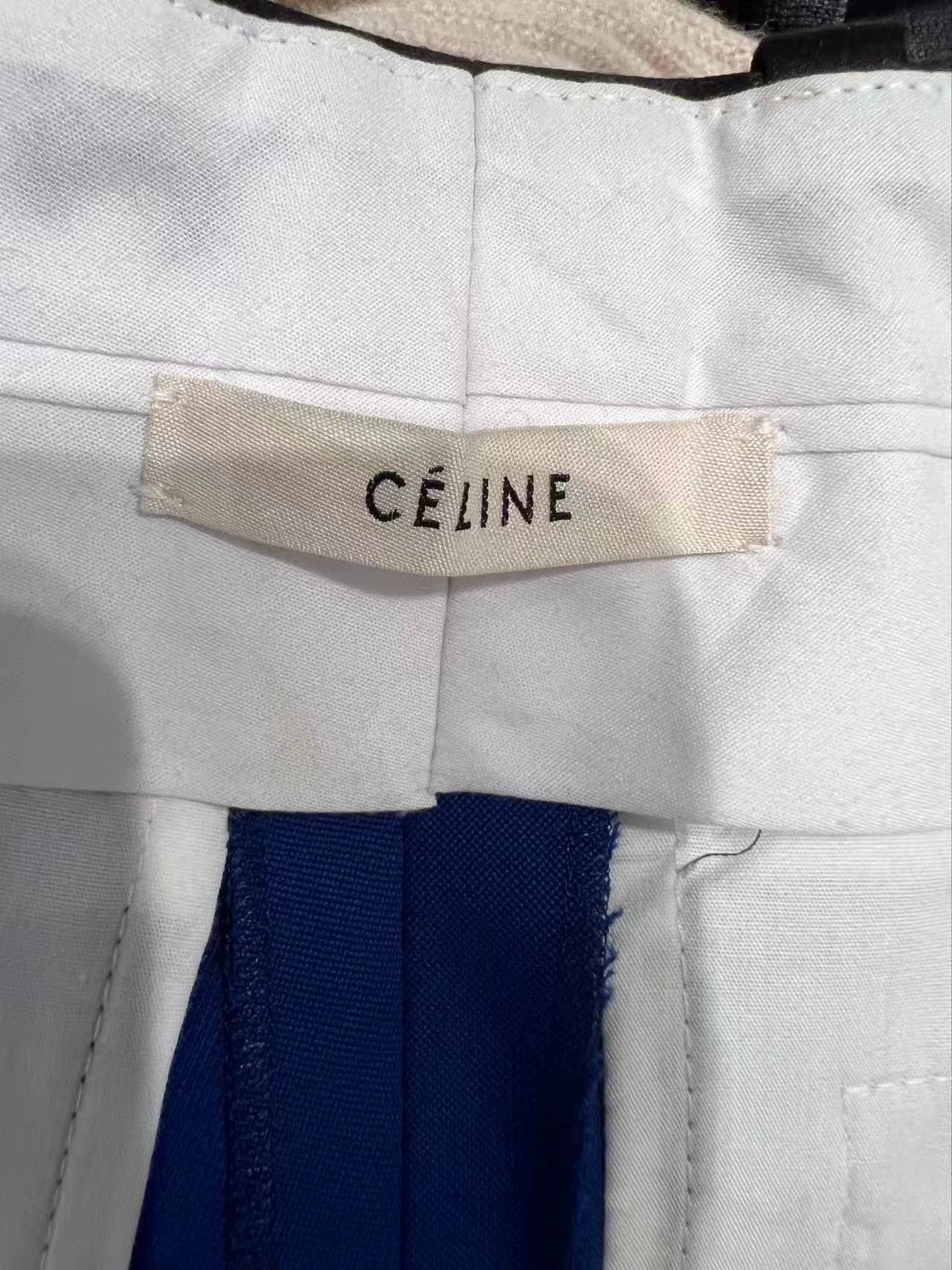 Celine Celine100% Premium Wool Pants w/ Black Satin Waist & Pockets Size 26" / US 2 / IT 38 - 4 Thumbnail
