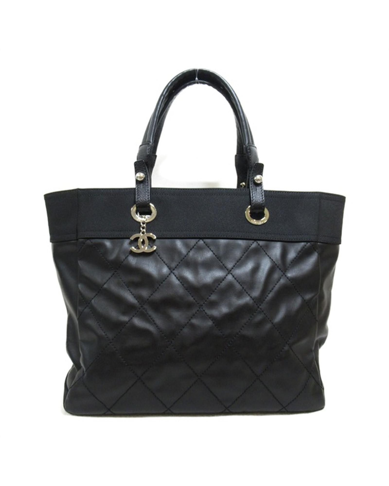 image of Chanel Black Cc Paris Biarritz Tote Mm Bag - Excellent Condition, Women's