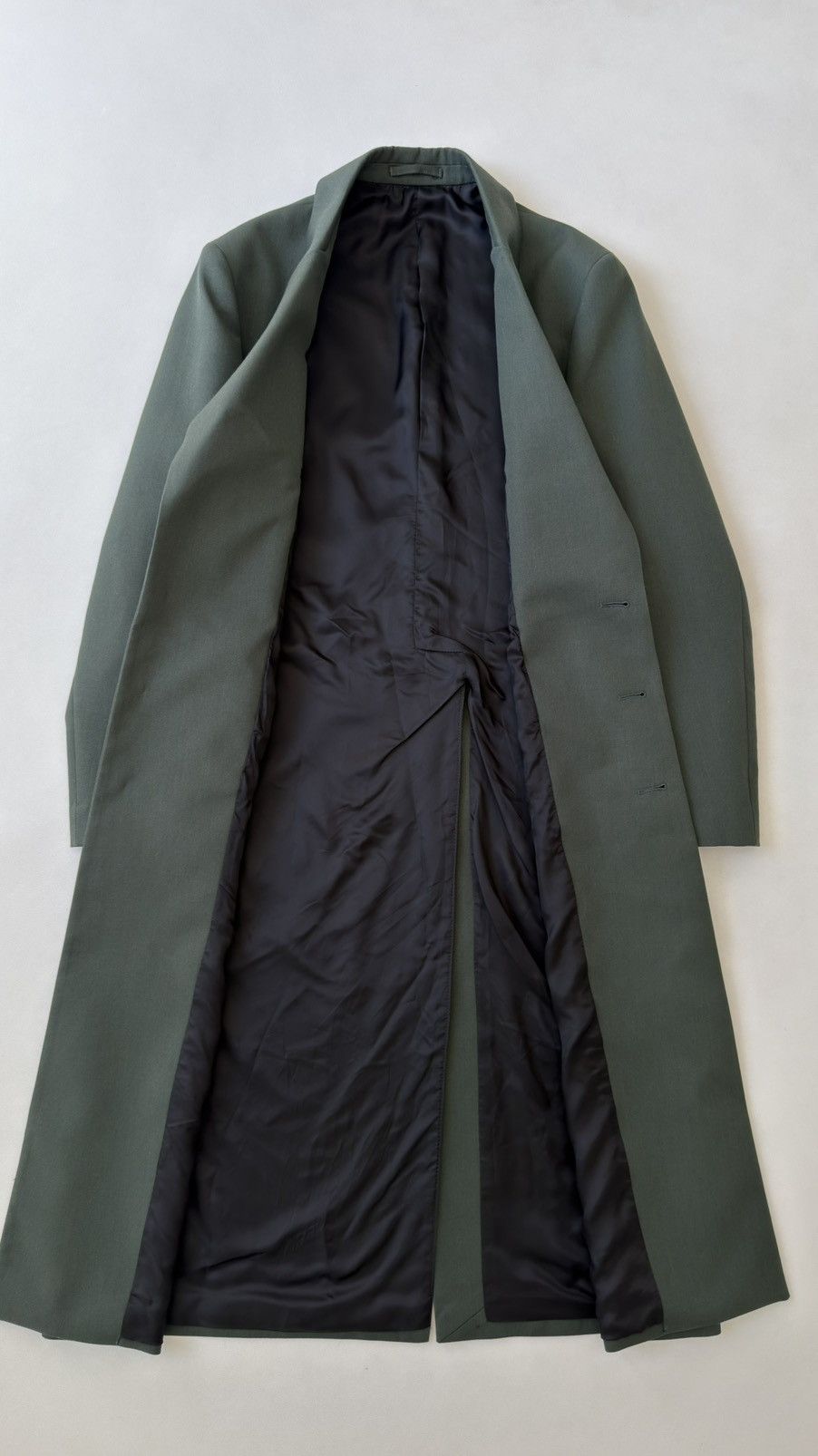 Lardini ‘Monotone’ Dark Green Wool Overcoat Size US M / EU 48-50 / 2 - 13 Thumbnail