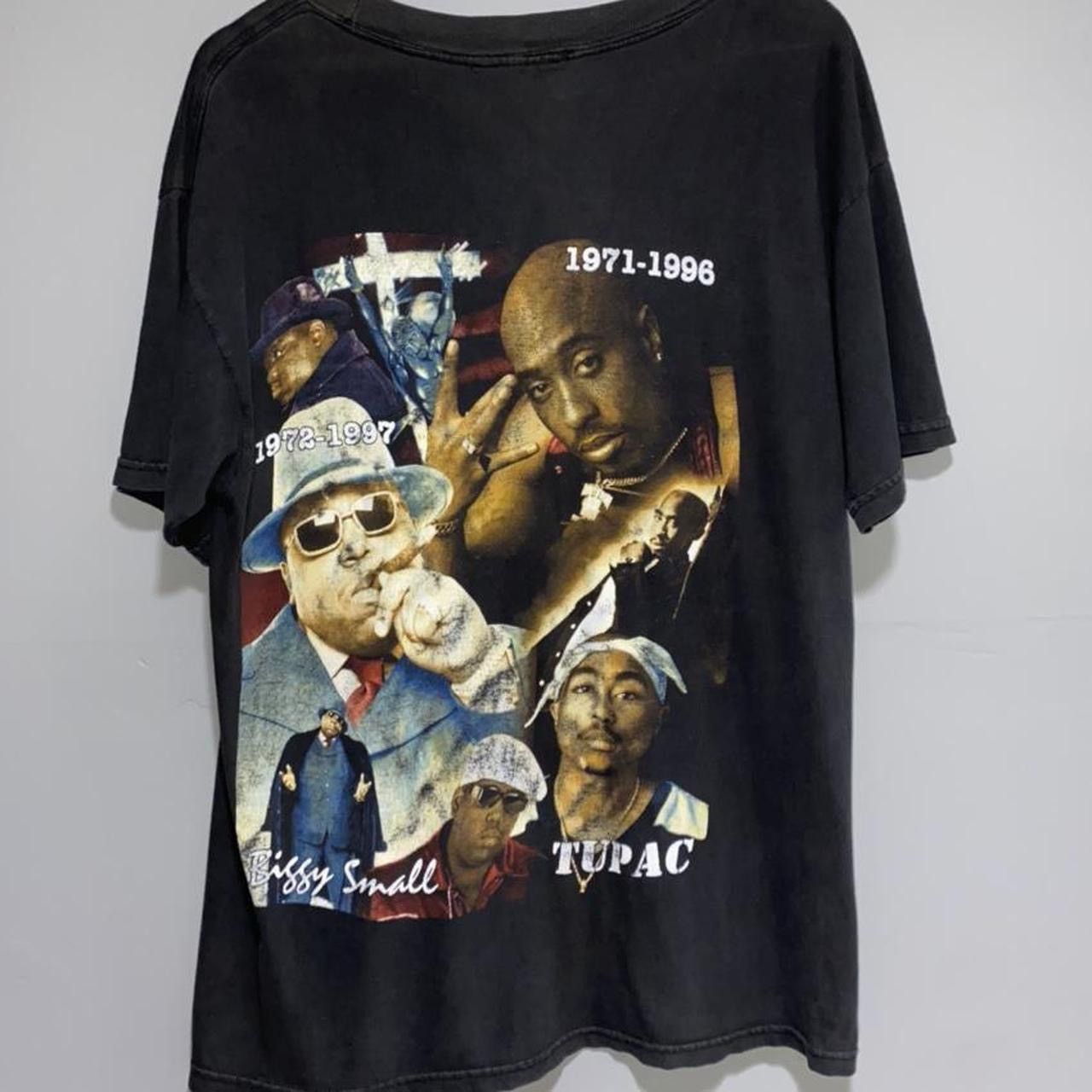 Vintage Vintage 2pac 2 Pac Tupac Biggie Smalls lightning rap tee 90s Size US XL / EU 56 / 4 - 4 Thumbnail