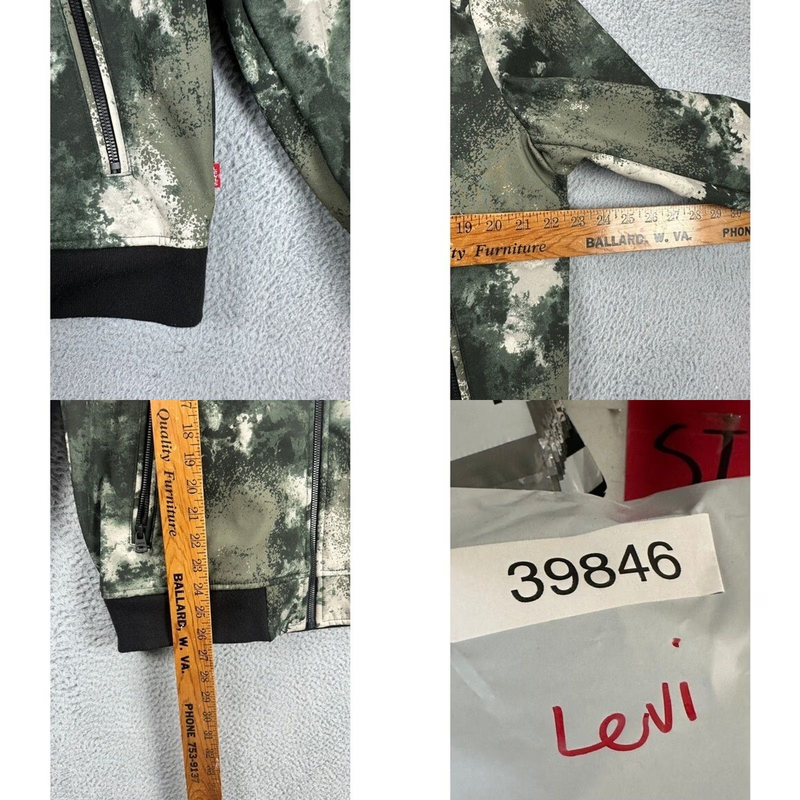 Levi's VINTAGE? Levis Full Zip Jacket Mens L Green Camouflage Soft Shell Hoodie Pockets Logo Size US L / EU 52-54 / 3 - 8 Thumbnail