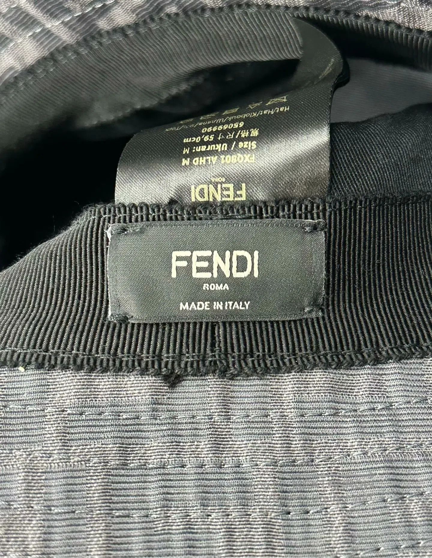 Fendi FENDI size M Dark grey old flower print fisherman's hat| Size ONE SIZE - 4 Thumbnail