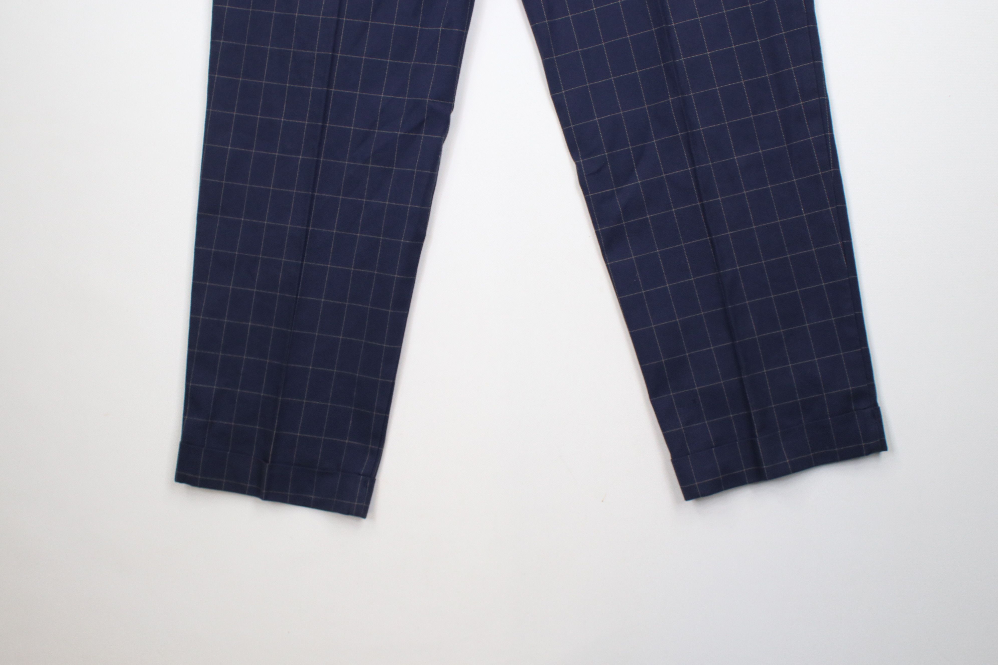 Tommy Hilfiger × Vintage Vintage 90s Tommy Hilfiger Cuffed Chino Pants Blue Plaid Size US 30 / EU 46 - 13 Thumbnail