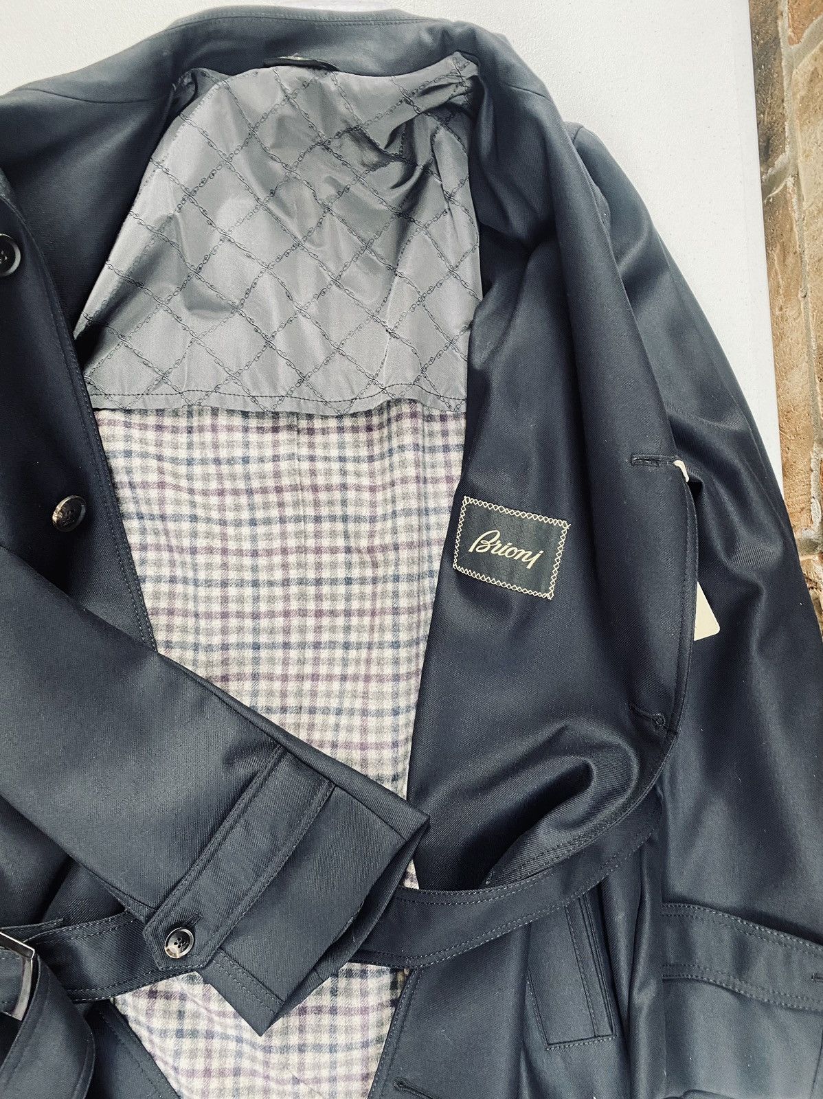 Brioni Brioni 🇮🇹 black storm system wool bond belted topcoat L NEW Size US L / EU 52-54 / 3 - 23 Thumbnail