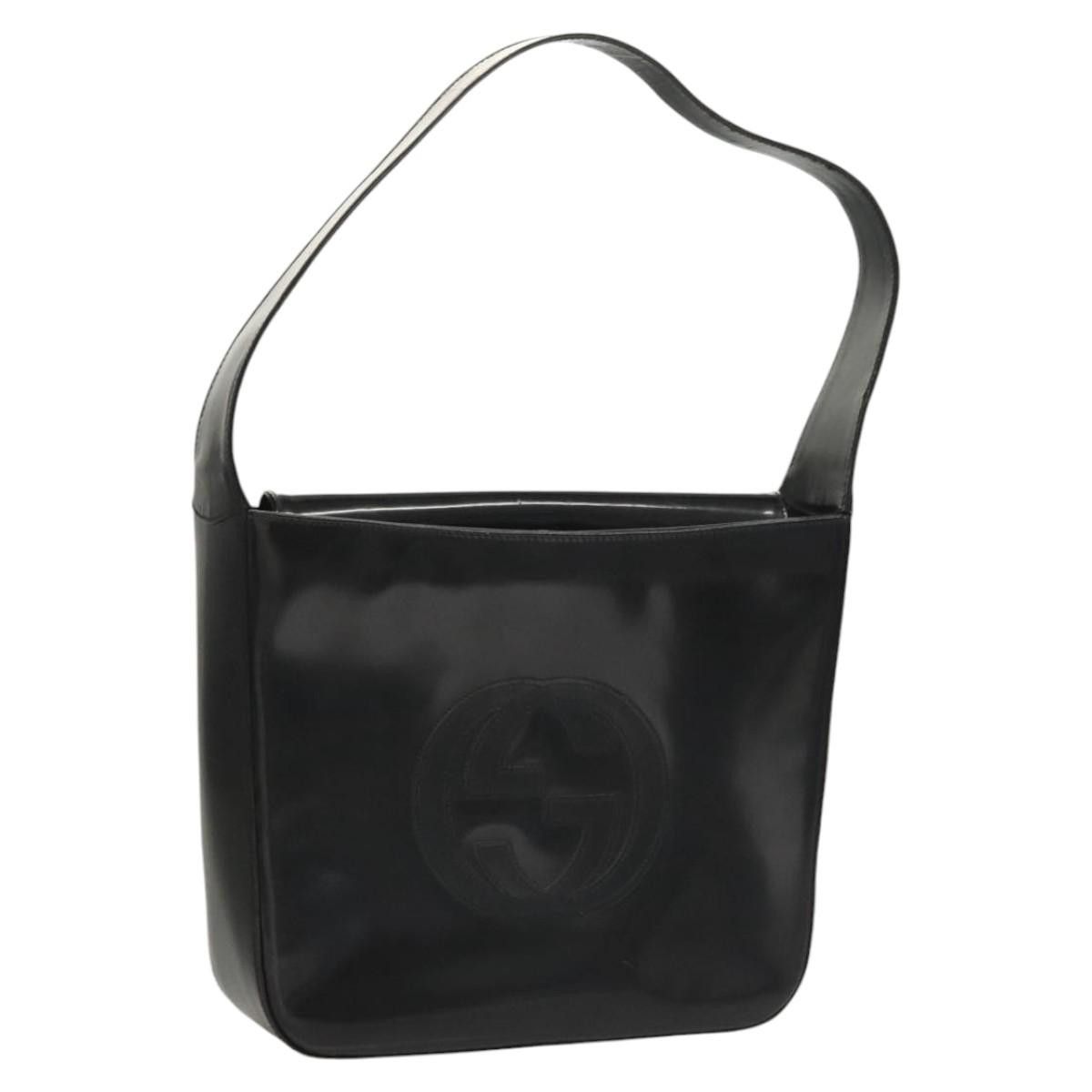 Gucci Shoulder Bag Patent Leather Black 000 1186 0506 Auth Ep8654, Women's