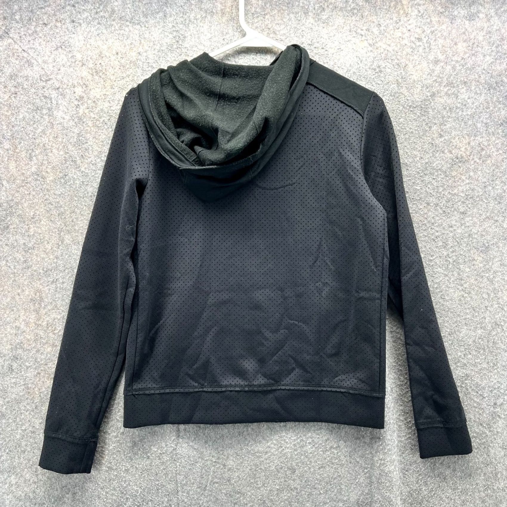 Elie Tahari VINTAGE Elie Tahari Sport Hoodie Womens XS Black Full Zip Perforated Athletic Jacket Size XS / US 0-2 / IT 36-38 - 2 Thumbnail