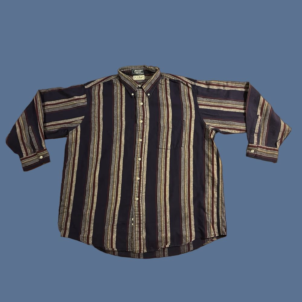 Vintage VINTAGE L.L. Bean Shirt Northwoods Flannel Striped Men’s XL Gray Purple Casual 90s Outdoor Retro Pockets Button-Up Size US XL / EU 56 / 4 - 1 Thumbnail