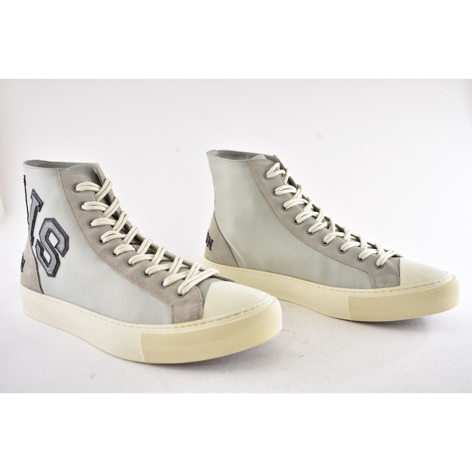 Louis Vuitton Louis Vuitton Tattoo Grey Satin Suede Kim Jones High Top Size US 9 / EU 42 - 4 Thumbnail