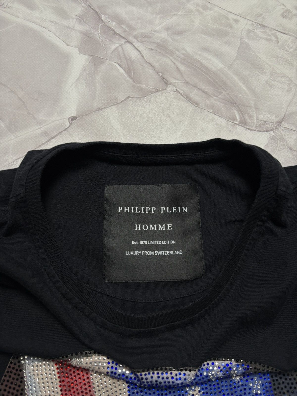 Philipp Plein Philipp Plein Skull USA Flag Rhinestone T-Shirt Black Mens S Size US S / EU 44-46 / 1 - 10 Thumbnail