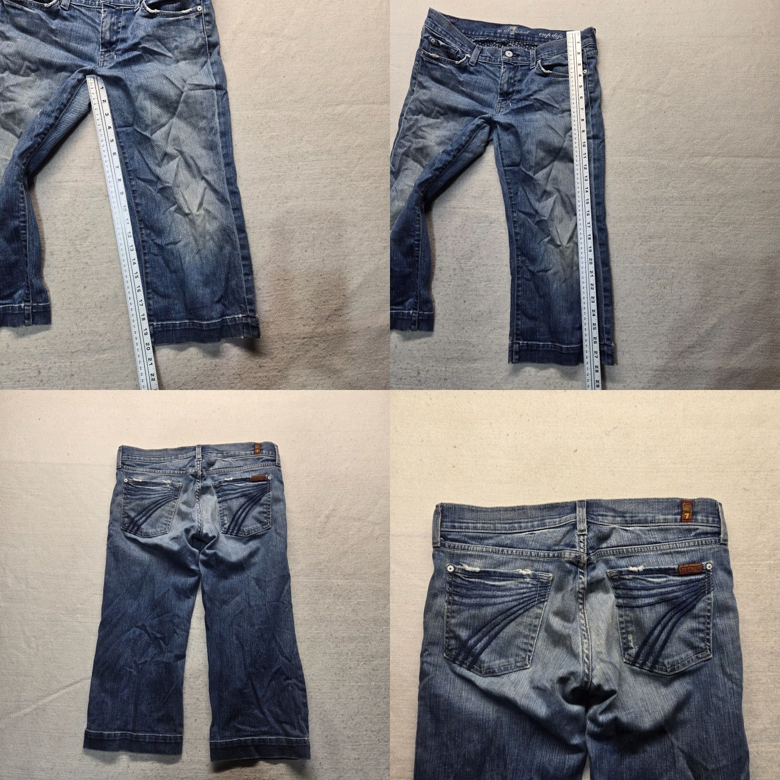 7 For All Mankind 7 For All Mankind Jeans Blue Denim Cotton Straight Leg Regular Fit Women's 29 Size 29" - 8 Thumbnail