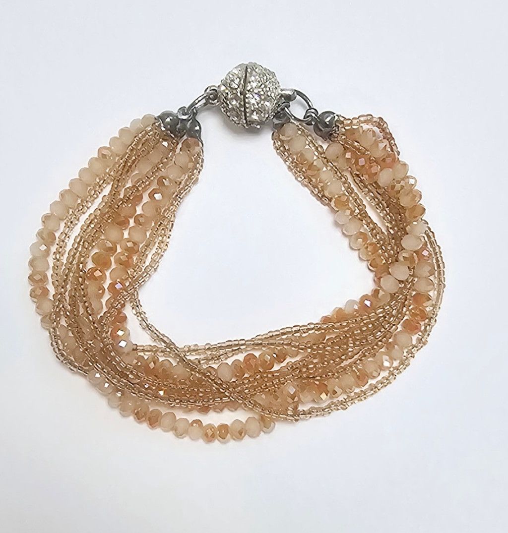 Other Iridescent Peach Multi-Strand Statement Bracelet Size ONE SIZE - 1 Thumbnail