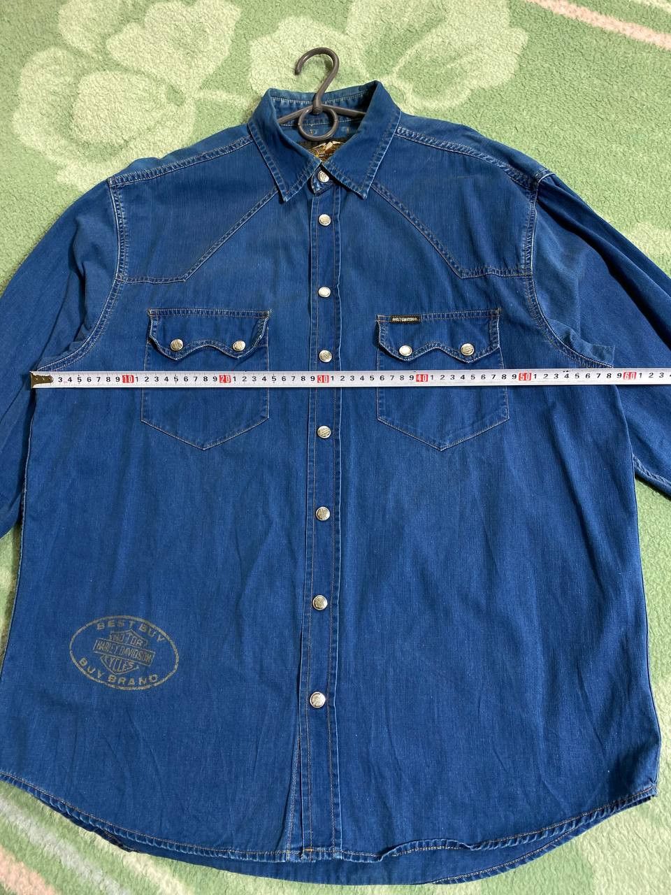 Harley Davidson × Vintage Vintage Y2K Harley Davidson Denim Skull Mechanic Shirt Size US XL / EU 56 / 4 - 4 Thumbnail