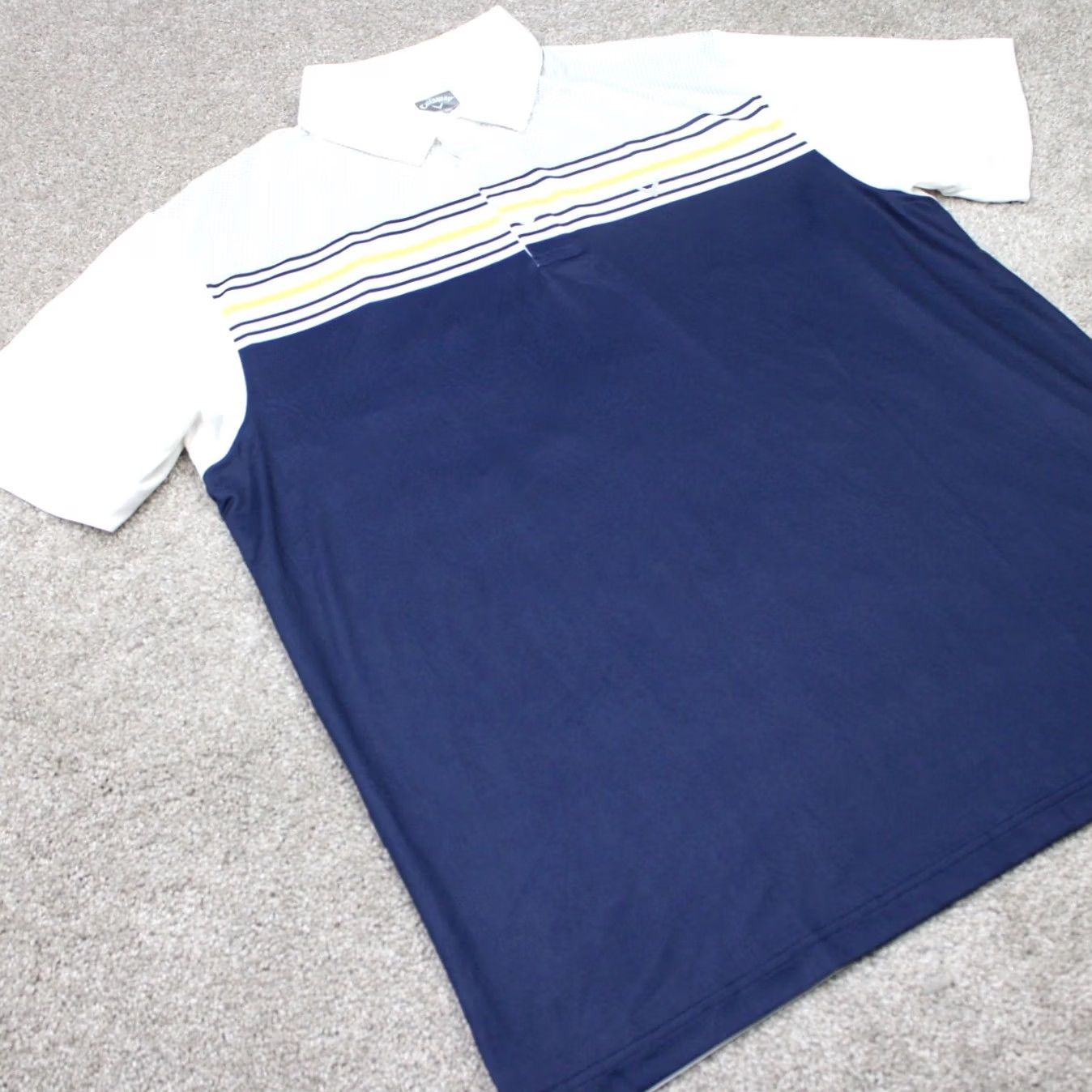 Callaway Callaway Polo Shirt Mens XL Blue/White/Yellow Opti-Dri Golf Short Sleeve Polo Shirt Size US XL / EU 56 / 4 - 5 Thumbnail
