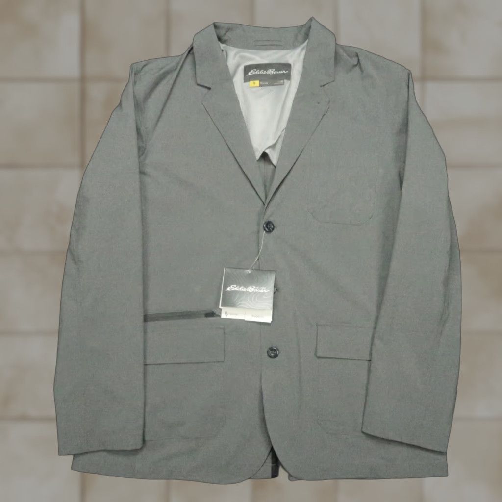 Eddie Bauer VINTAGE Eddie Bauer Men's Jacket 46 Gray Softshell Travel Blazer Casual Business Winter Fall Year-round Size 46R - 1 Thumbnail