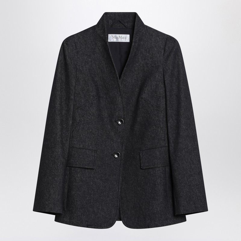 Max Mara Max Mara Midnight Blue Jacket In Cotton Denim Effect Size M / US 6-8 / IT 42-44 - 1 Thumbnail