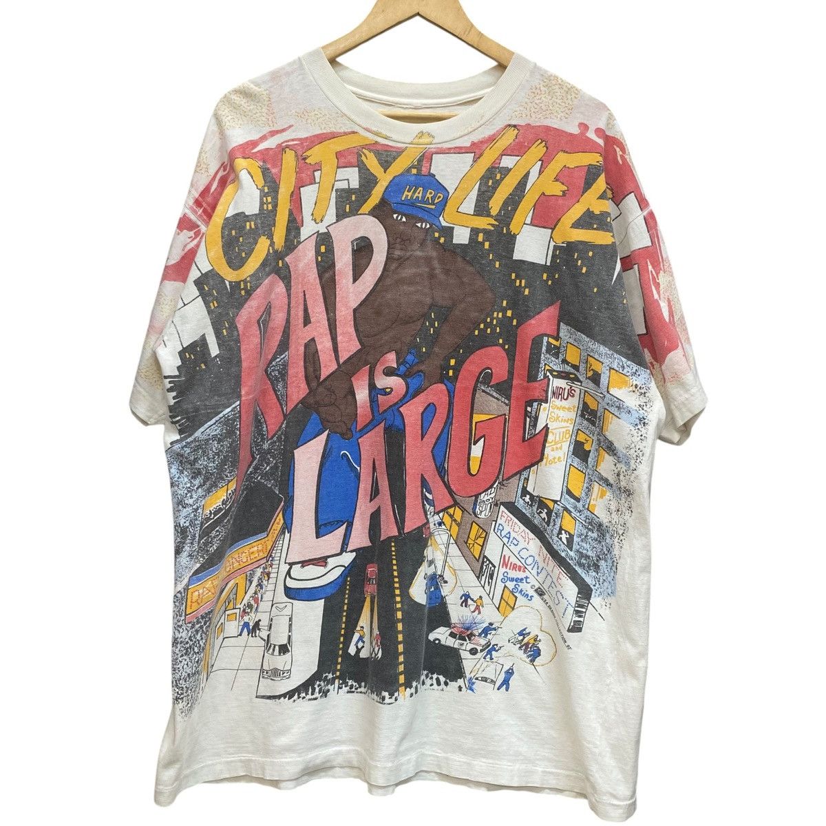 Rap Tees × Vintage Vintage 1993 City life "Rap is large" full print screen Size US XL / EU 56 / 4 - 1 Thumbnail