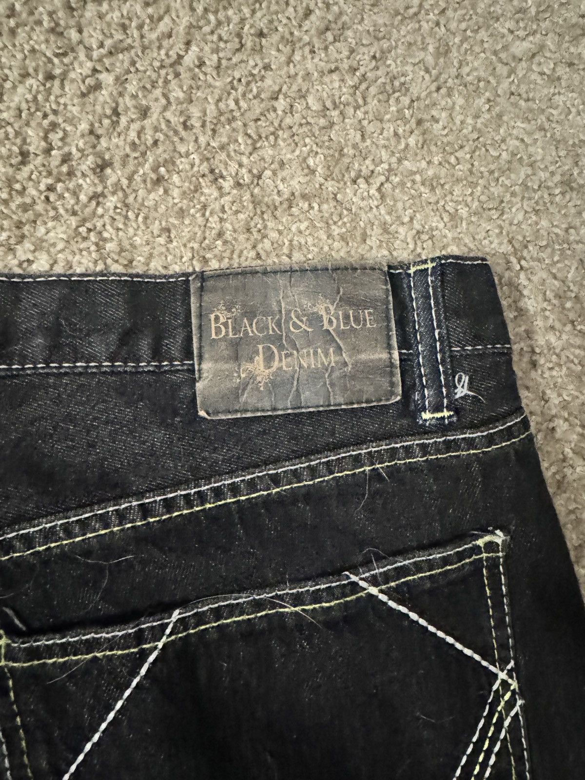 Other *Size36* Black & Blue Denim Y2K Style Straight Jeans #Y2K Size US 36 / EU 52 - 5 Thumbnail