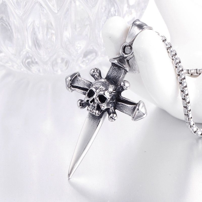 Japanese Brand Dagger Cross Skull Necklace Size ONE SIZE - 2 Thumbnail