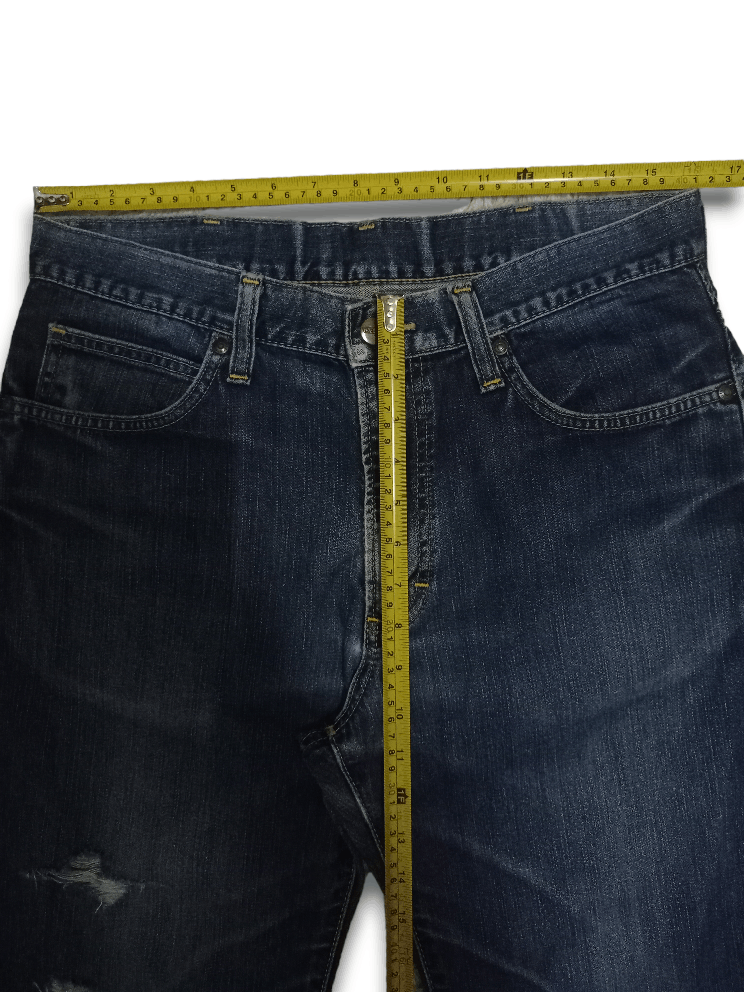 Wrangler Vintage Wrangler Blue Wash Distressed Baggy Jeans 32x28 Size US 32 / EU 48 - 8 Thumbnail