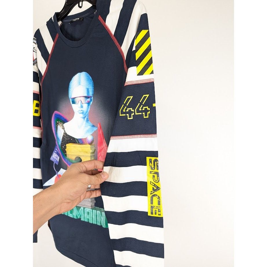 Balmain o1rshd1 Q:2 / Space Long Sleeve T-Shirt in Multicolor Size US M / EU 48-50 / 2 - 9 Thumbnail