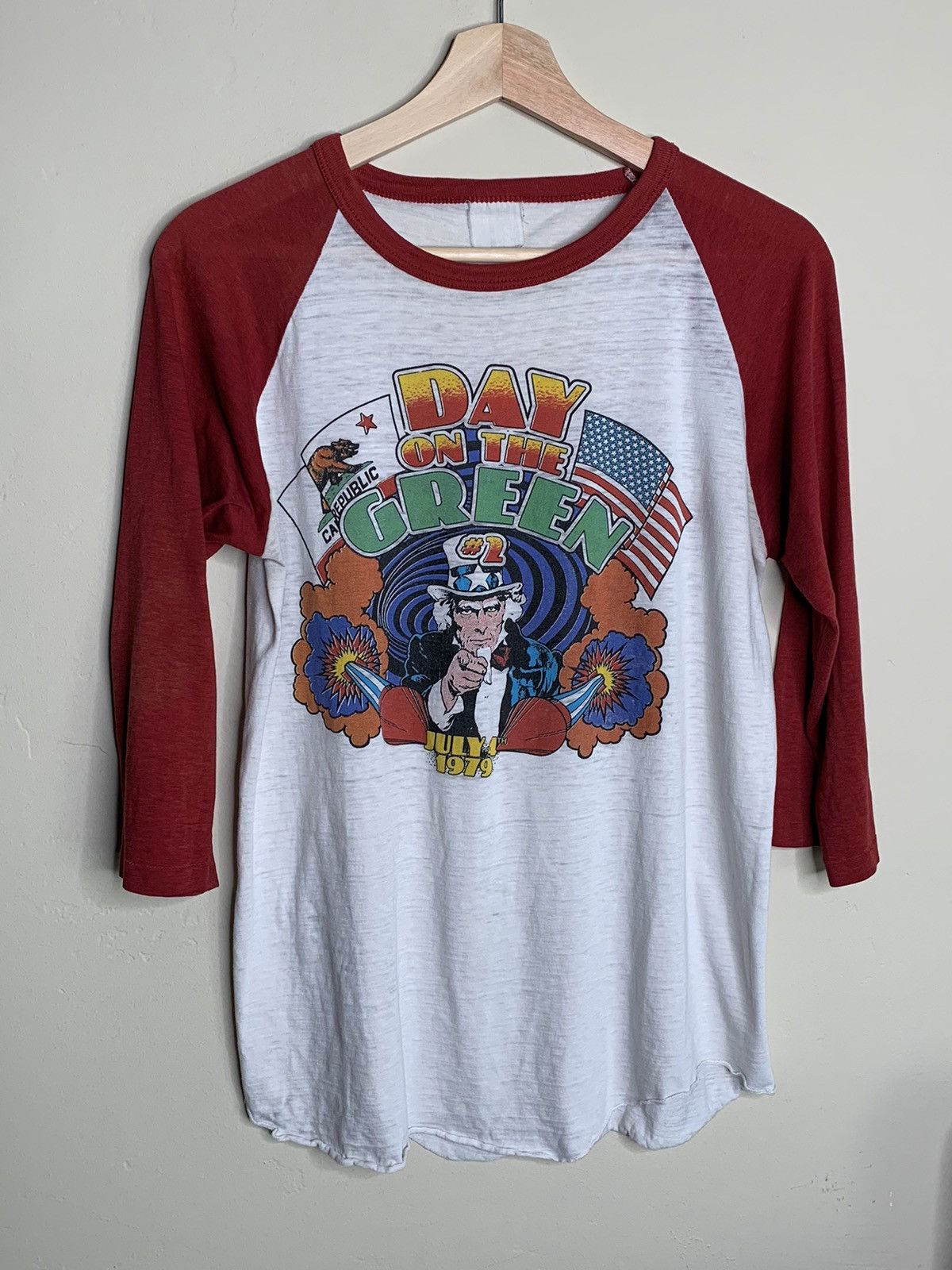 RARE Vintage 1979 Day On The Green Concert Band Raglan Shirt