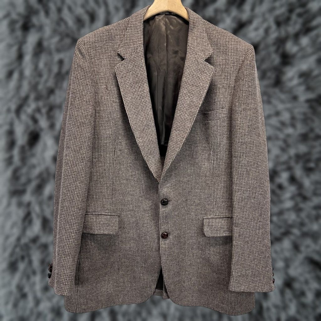 Stafford VINTAGE Stafford Sport Coat Mens 46L Brown Single-Vented Unstructured VGUC Harris Teeed Style Coat Size US S / EU 44-46 / 1 - 1 Thumbnail