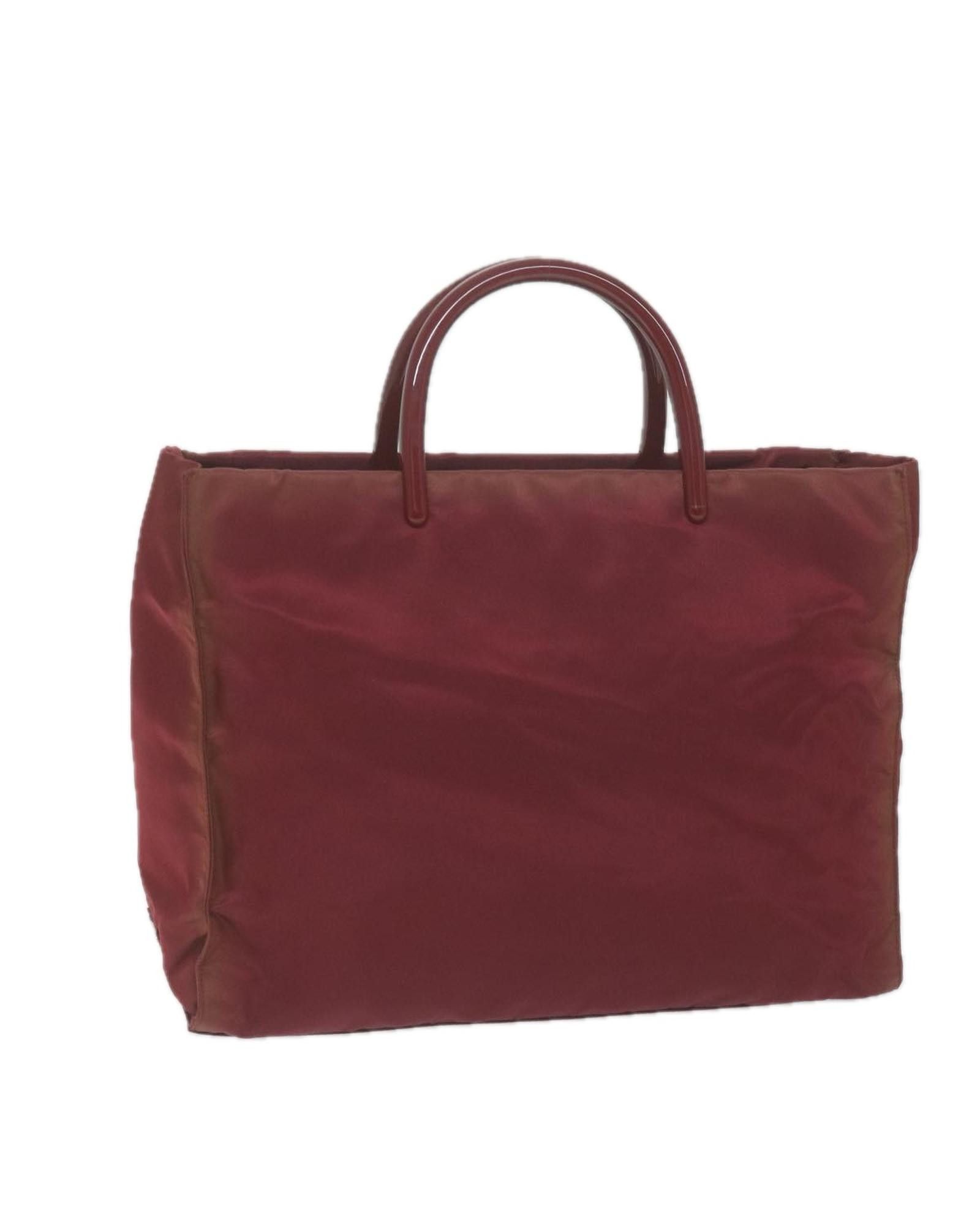 image of Burgundy Tessuto Nylon Handbag By Prada, Women's