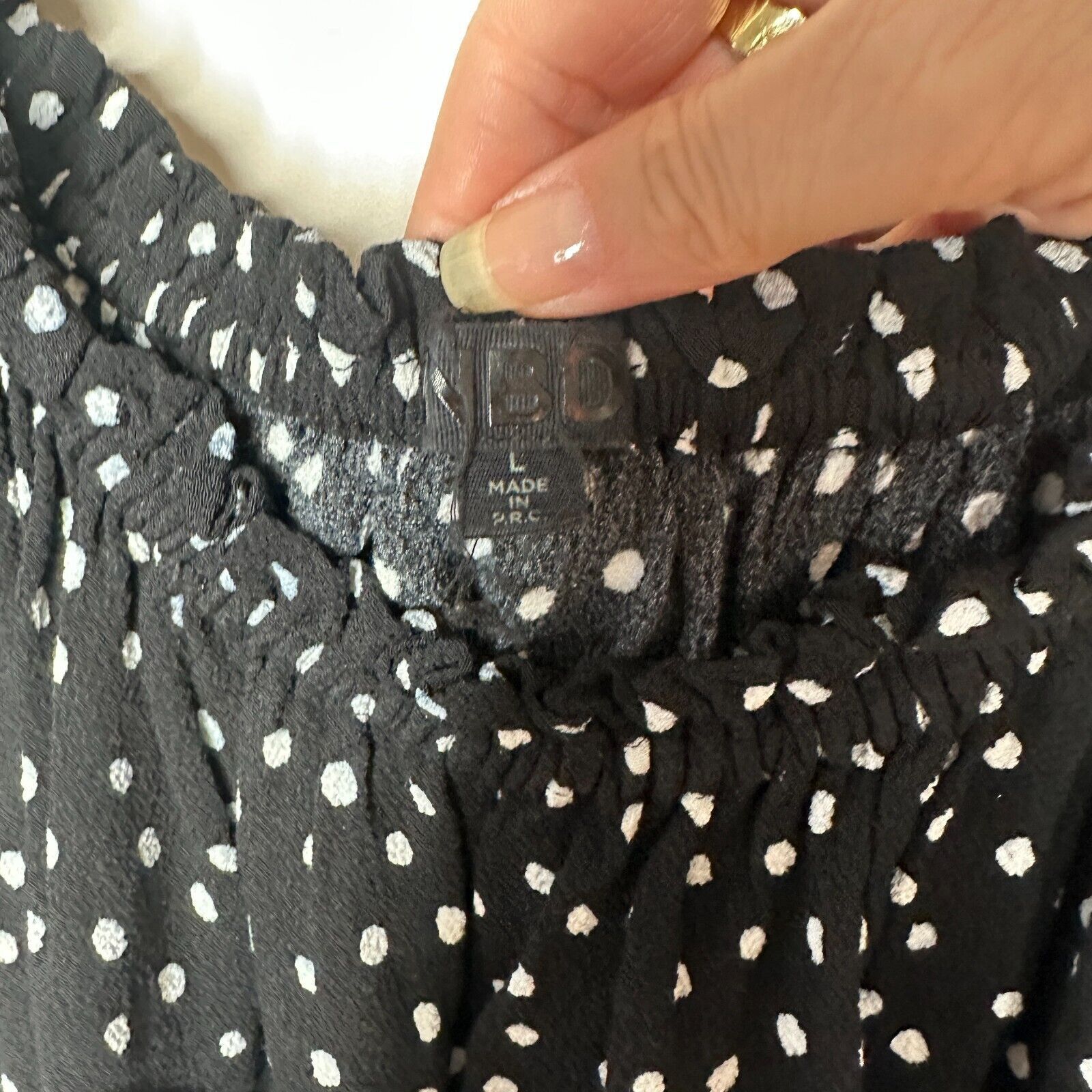REVOLVE Revolve NBD Black White Dot Off-Shoulder Ruffled Blouse L Size L / US 10 / IT 46 - 4 Thumbnail