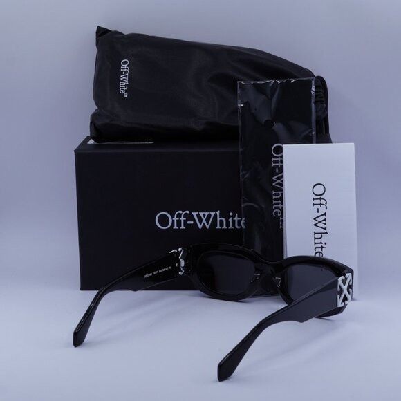 Off-White Off-White OERI14E PALMER 1007 Sunglasses Black Oval Frame Size ONE SIZE - 11 Thumbnail