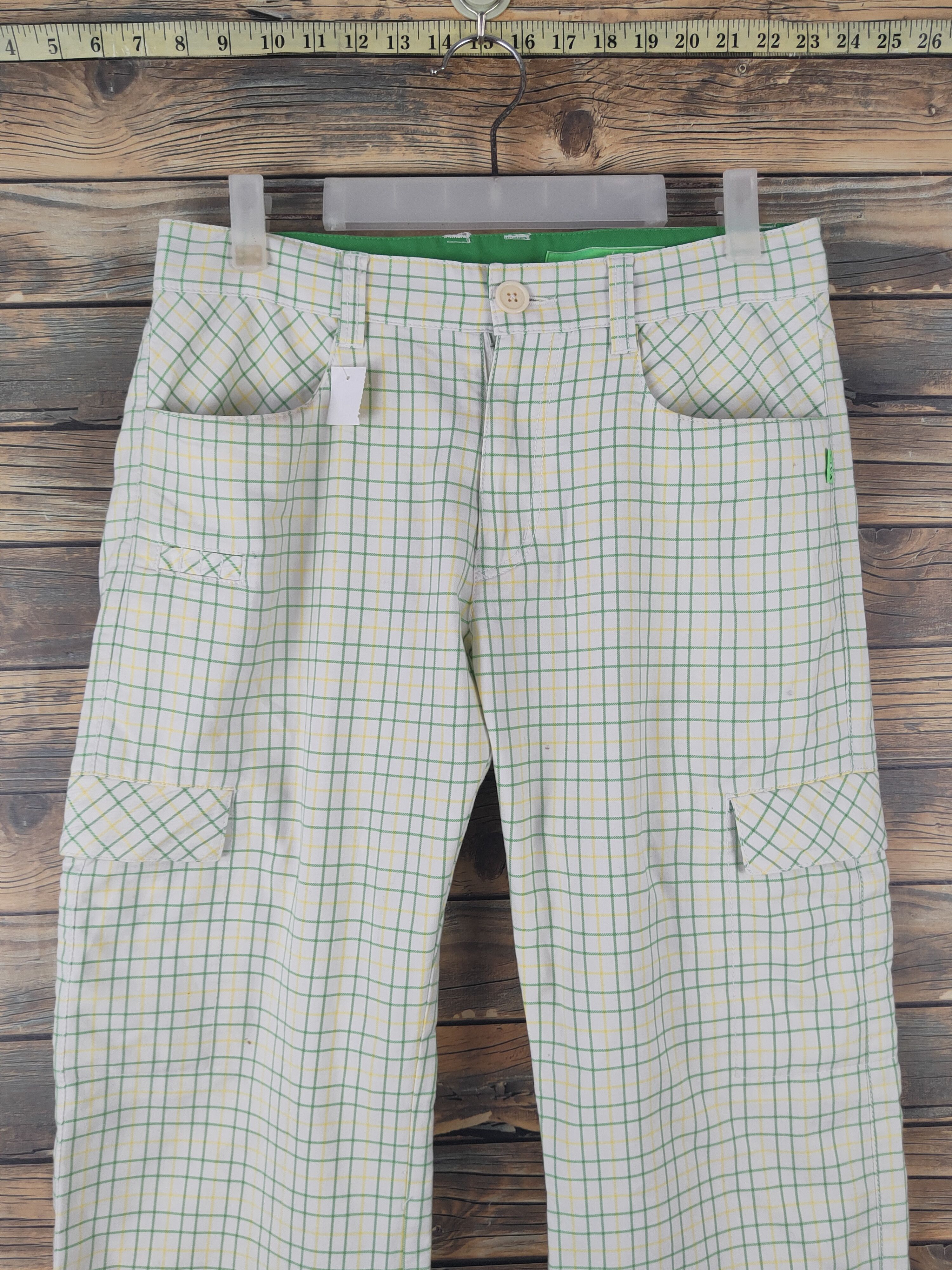 Japanese Brand DL Viva Heart White Green Multipocket Cargo Pants #1874 Size 30" / US 8 / IT 44 - 2 Thumbnail