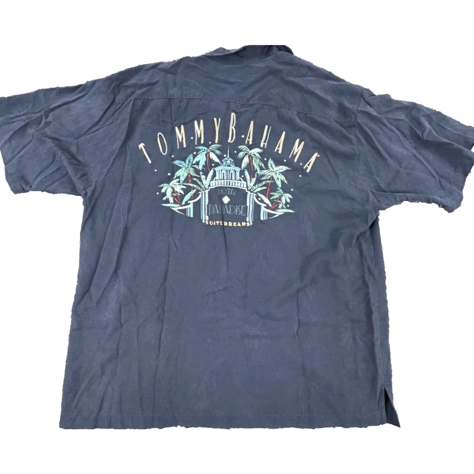 Tommy Bahama Tommy Bahama Shirt Men XL Gray Button Up Silk Embroidered Paradise Hotel Adult Size US XL / EU 56 / 4 - 2 Thumbnail