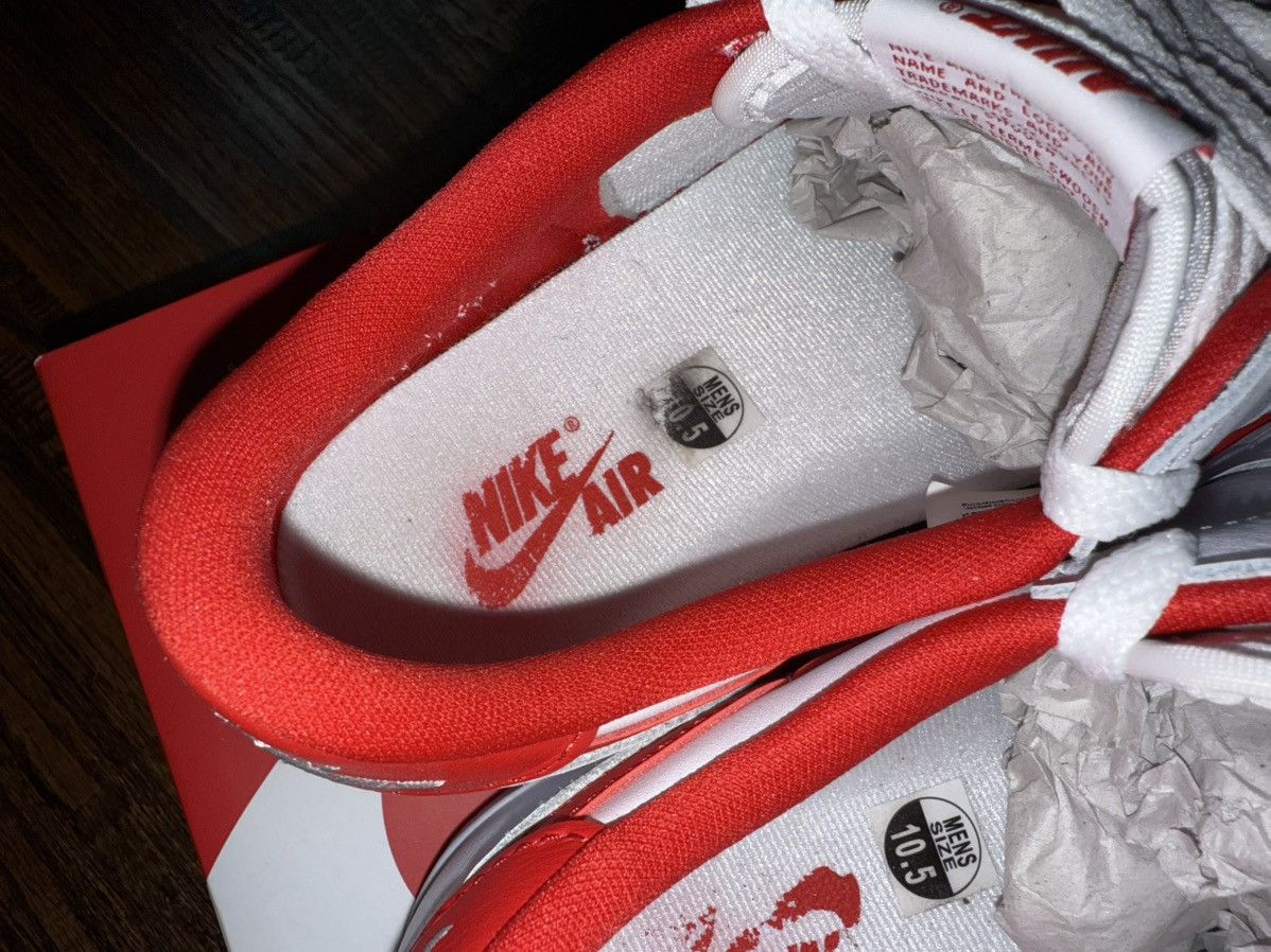 Jordan Brand Nike Air Jordan 1 Retro Low OG White University Red Sz 10.5 Size US 10.5 / EU 43-44 - 5 Thumbnail