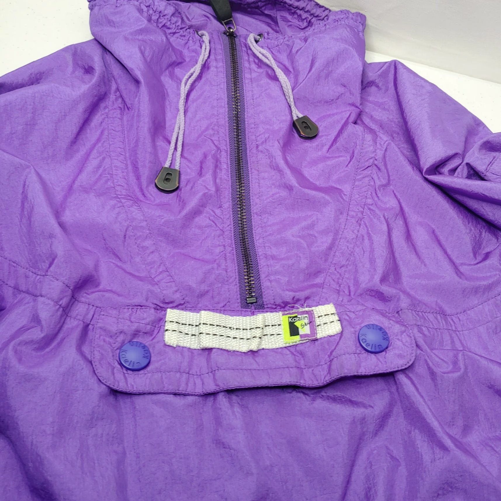 Etro VINTAGE Kaelin Ski Windbreaker Jacket Women L Purple 90s 1/4 Zip Nylon Casual Womens Size L / US 10 / IT 46 - 3 Thumbnail